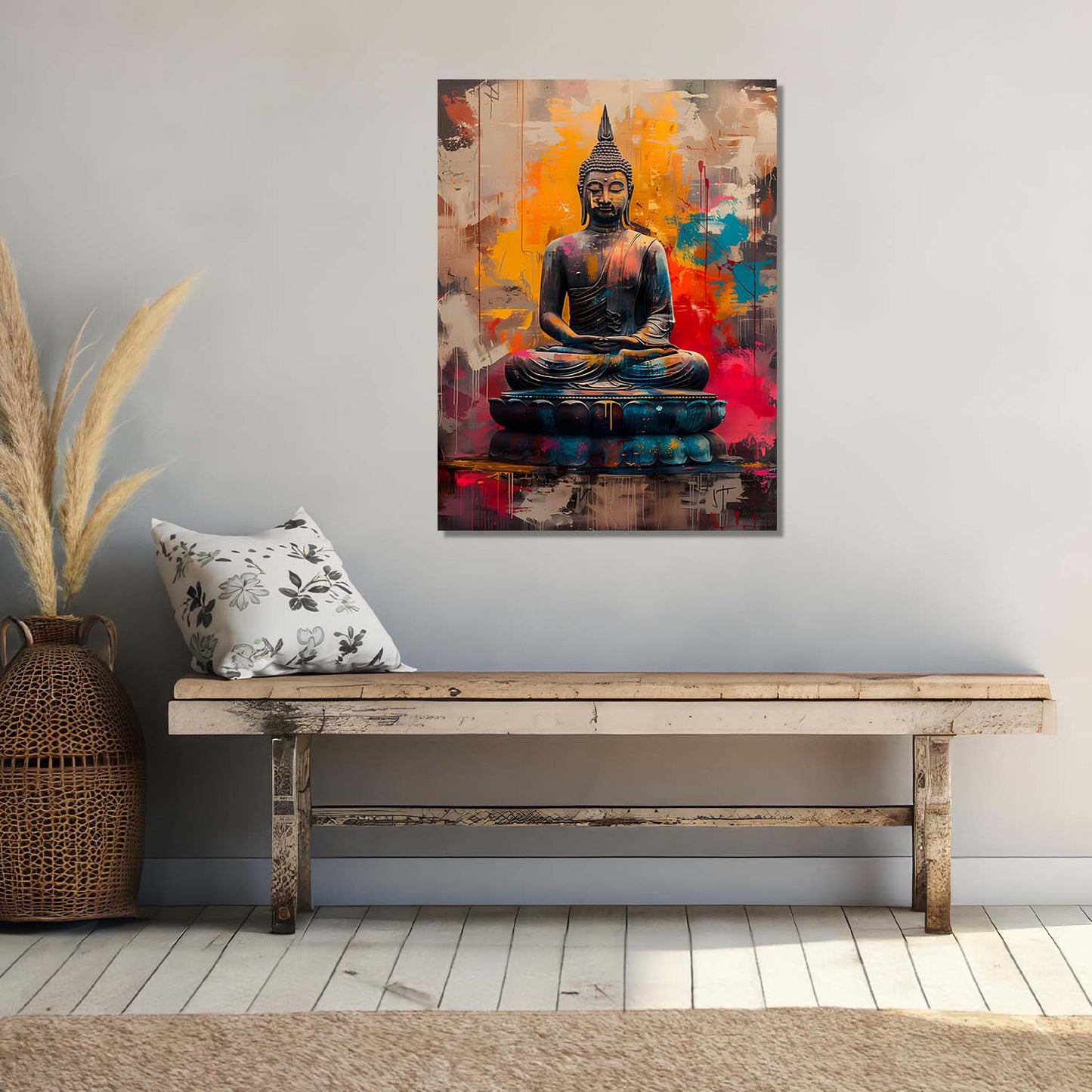 Abstract Buddha Canvas Wall Art Print: Divine Serenity for Every Space