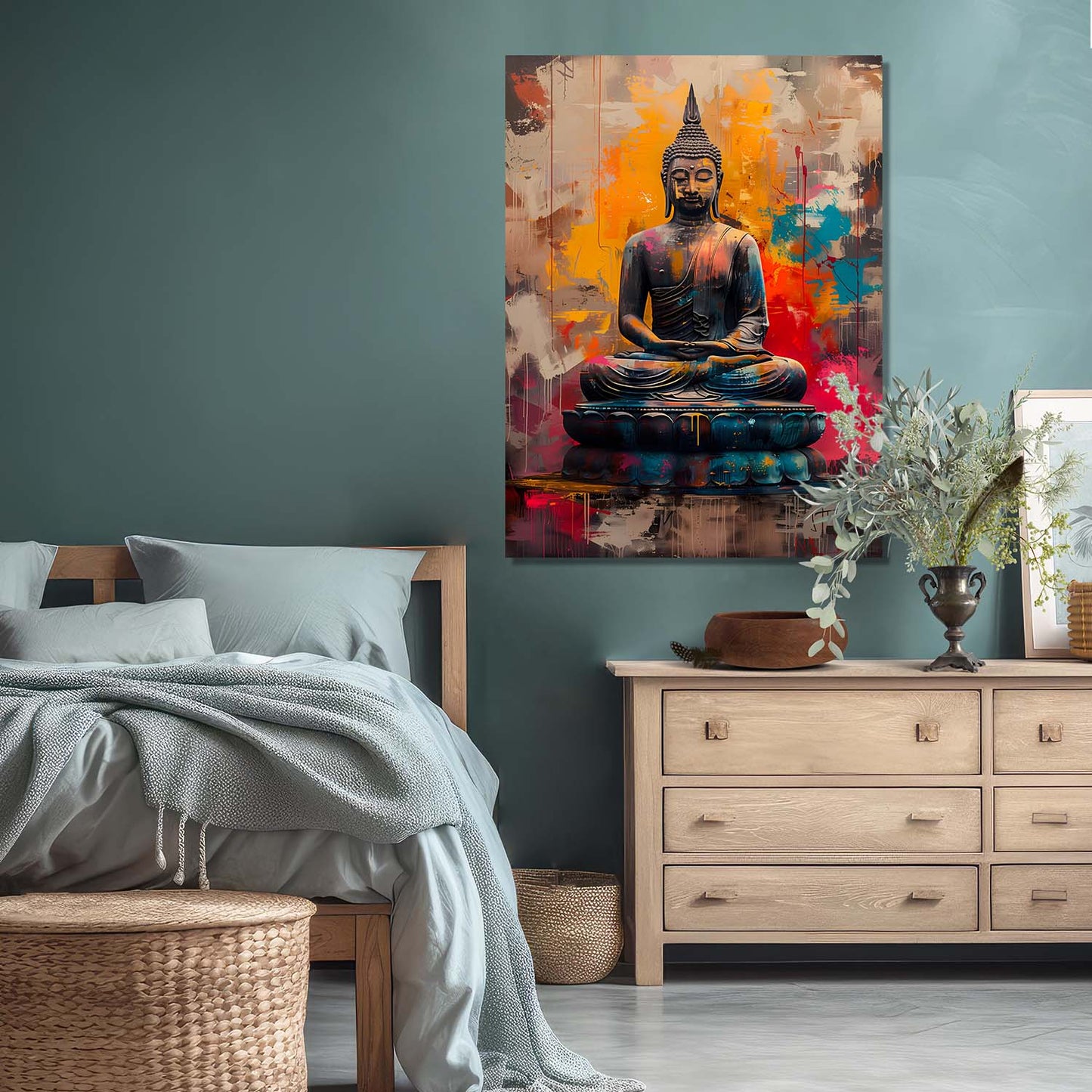 Abstract Buddha Canvas Wall Art Print: Divine Serenity for Every Space