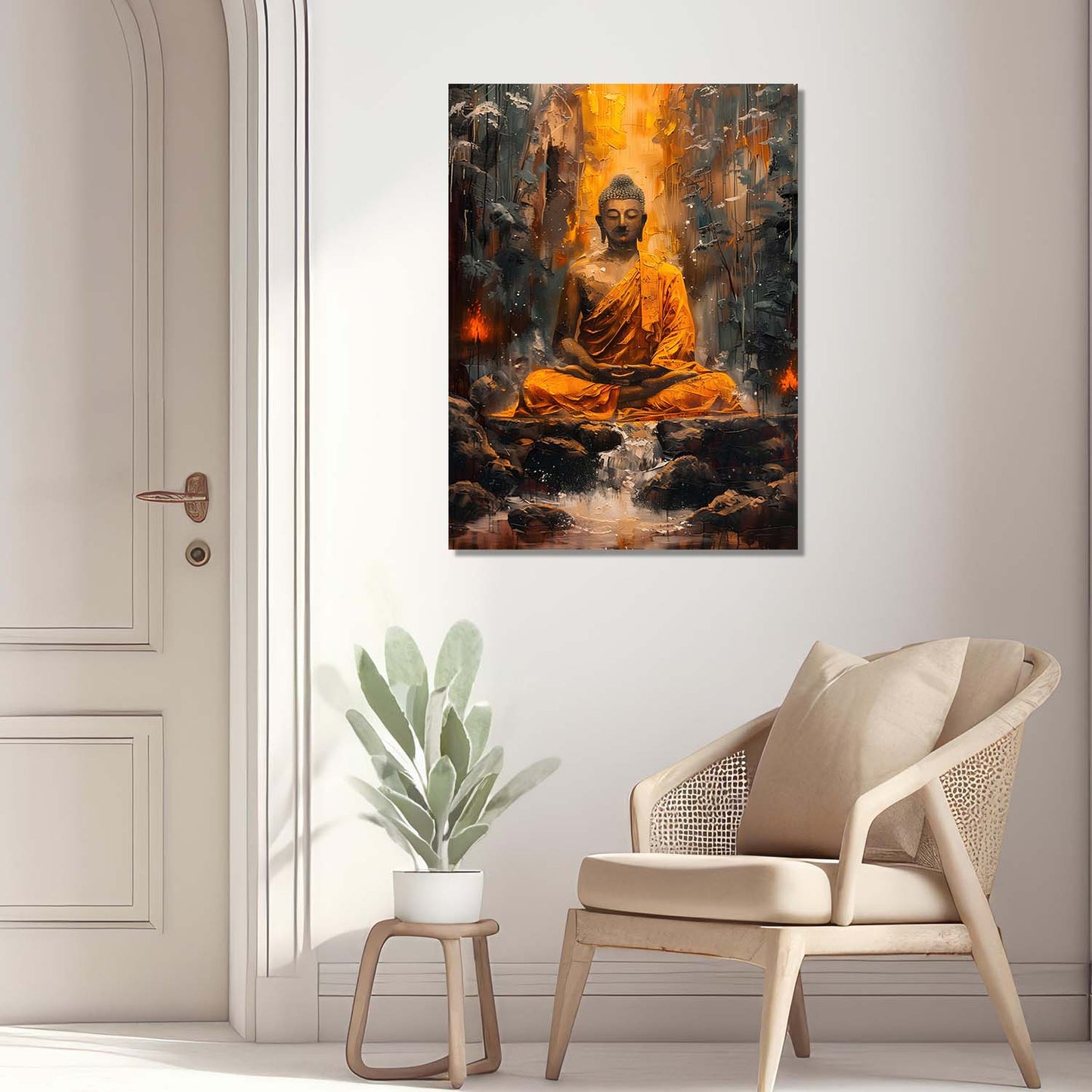 Abstract Buddha Canvas Wall Art Print: Divine Serenity for Every Space