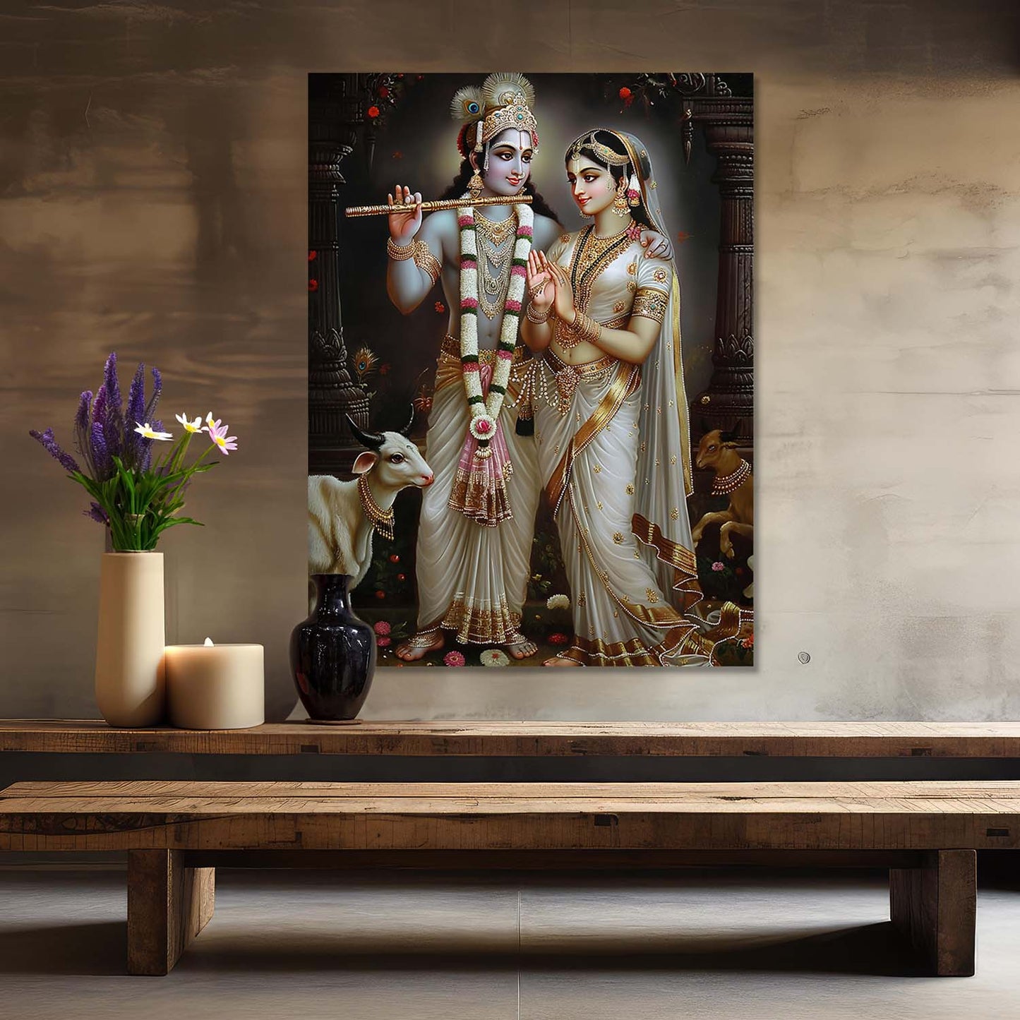 Lord Radha Krishna Canvas Art Print: Divine Serenity for Every Space