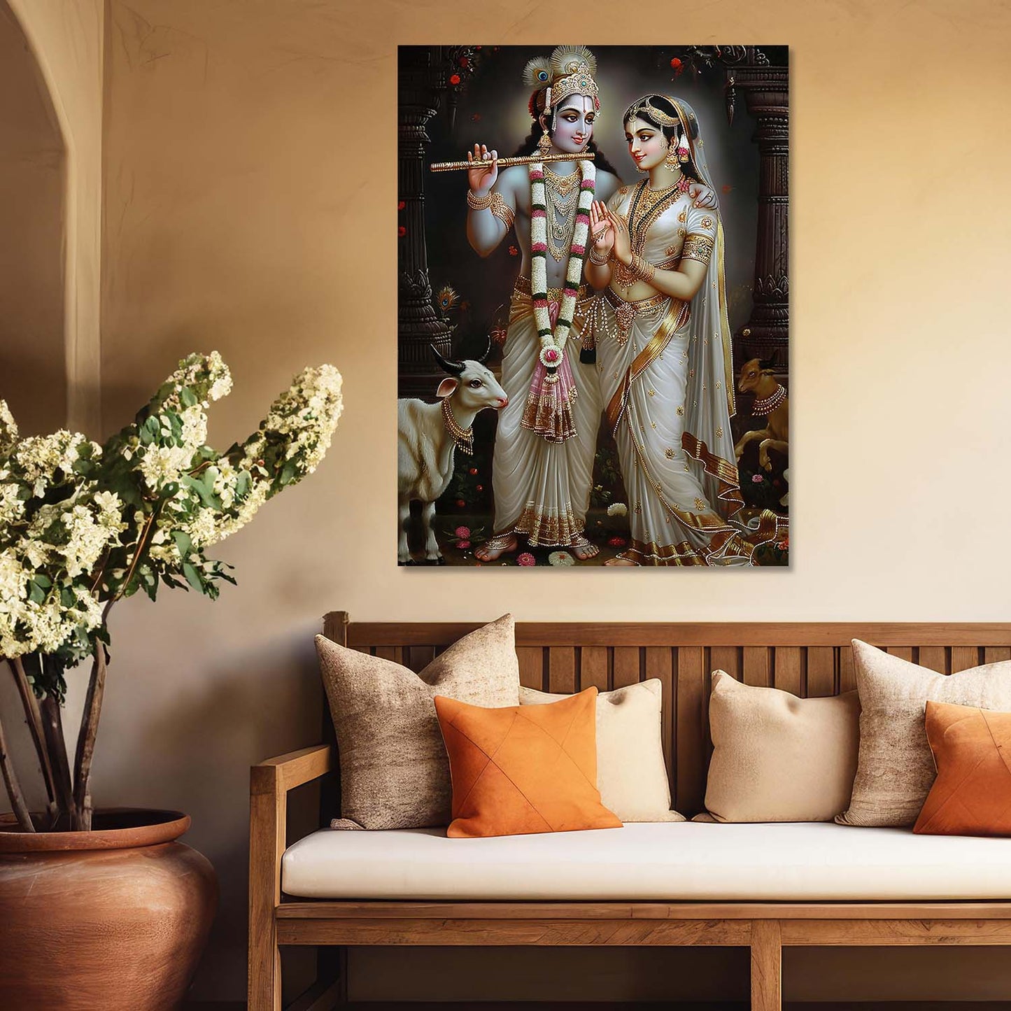 Lord Radha Krishna Canvas Art Print: Divine Serenity for Every Space