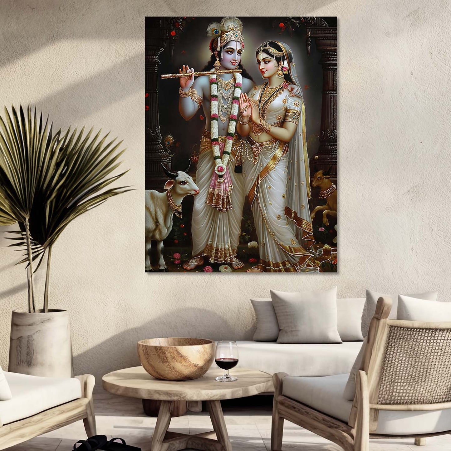 Lord Radha Krishna Canvas Art Print: Divine Serenity for Every Space