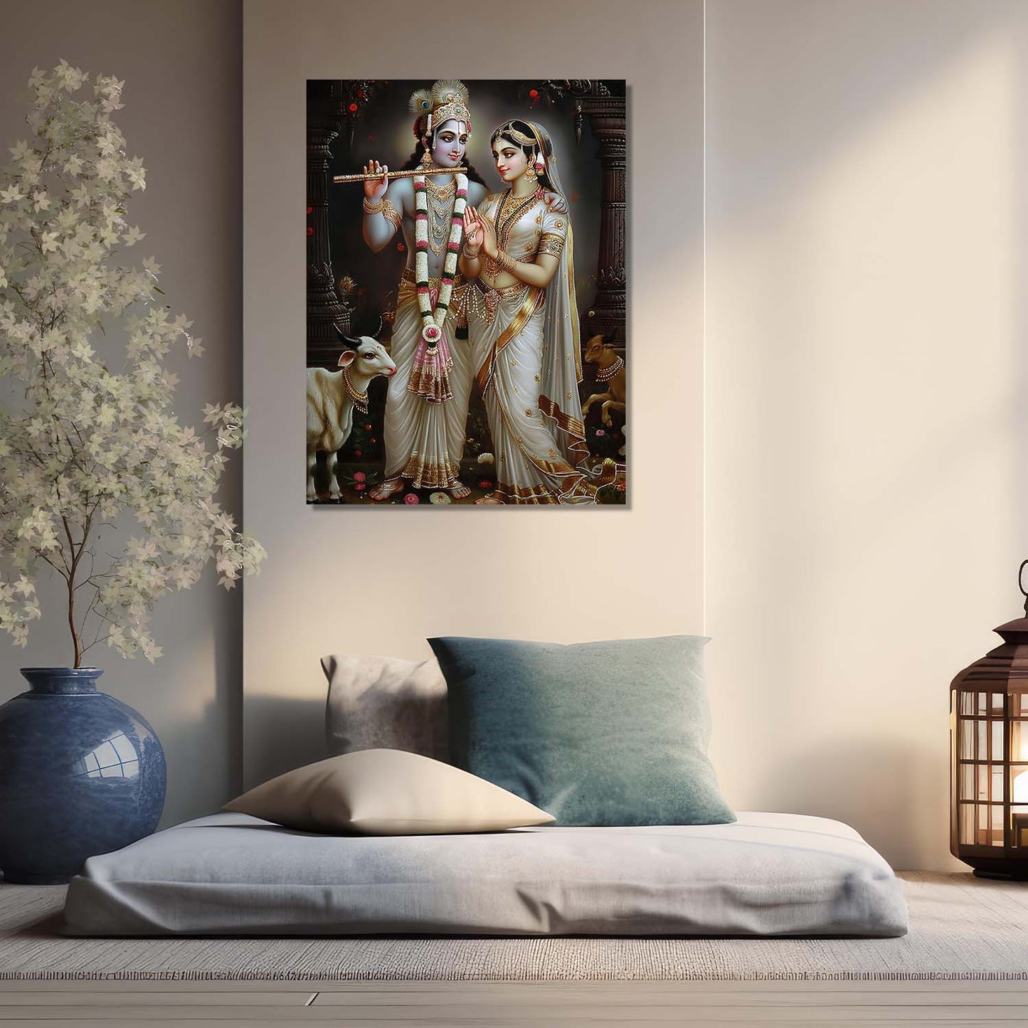 Floral Buddha Canvas Wall Art Print: Divine Serenity for Every Space