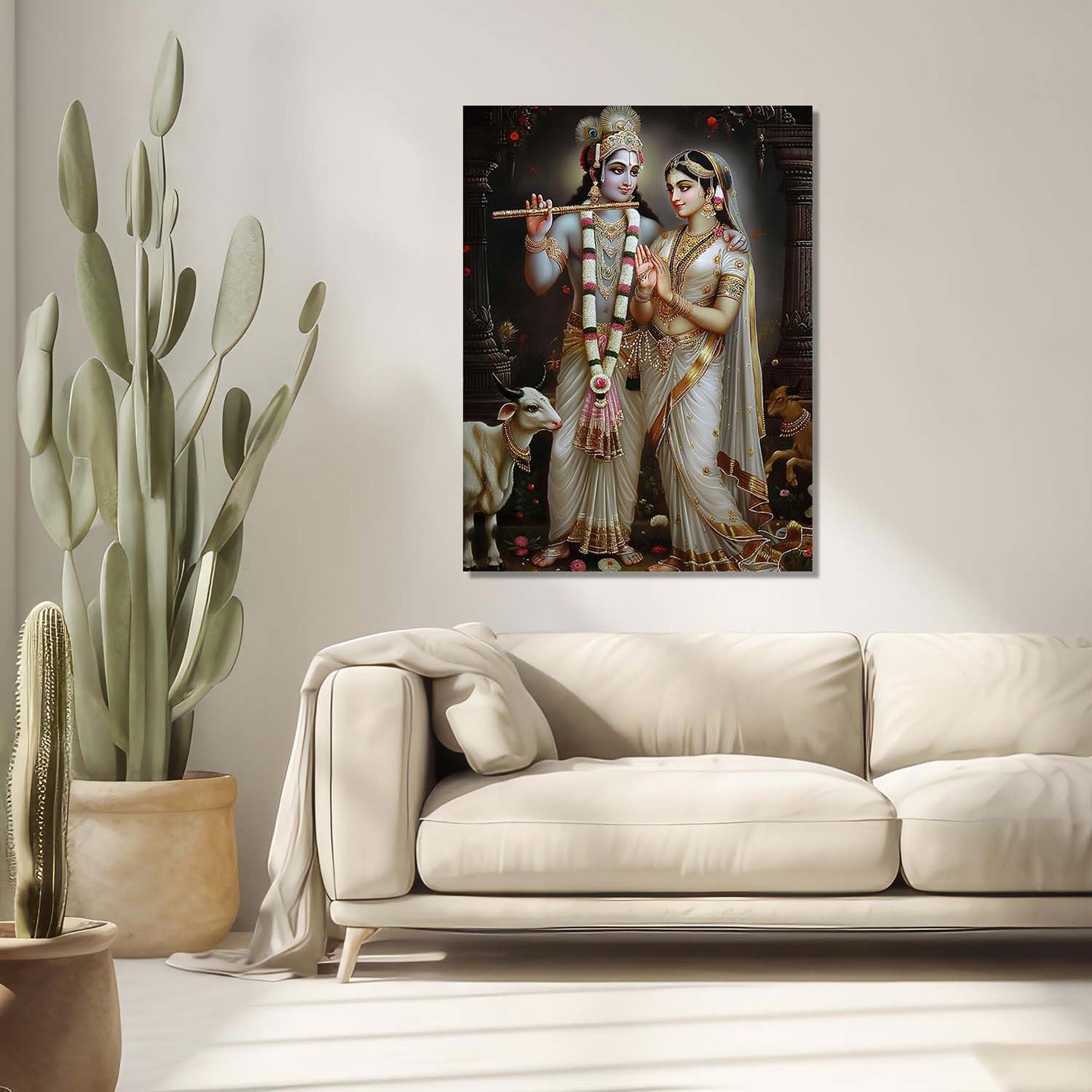 Floral Buddha Canvas Wall Art Print: Divine Serenity for Every Space