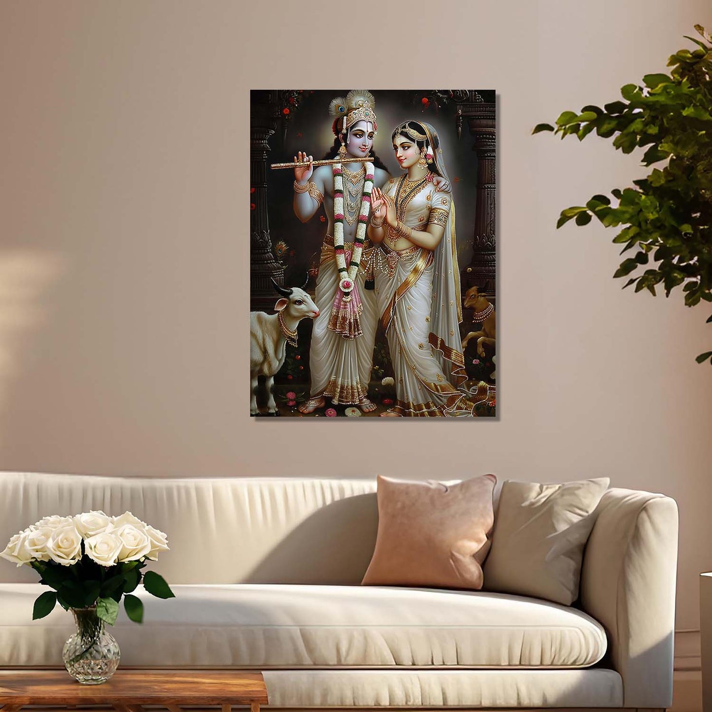 Radha Krishna Canvas Wall Art Print: Divine Serenity for Every Space