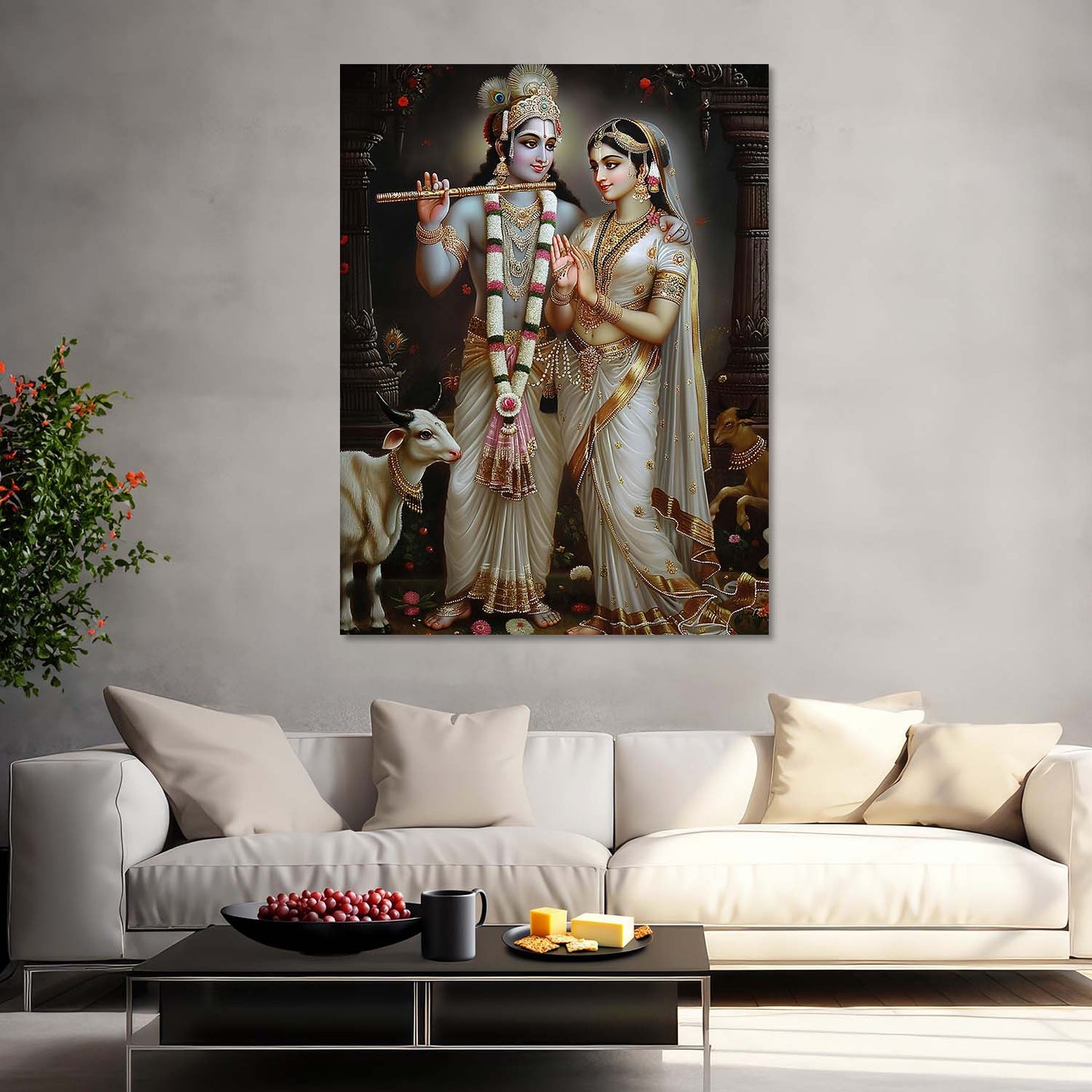 Lord Radha Krishna Canvas Art Print: Divine Serenity for Every Space