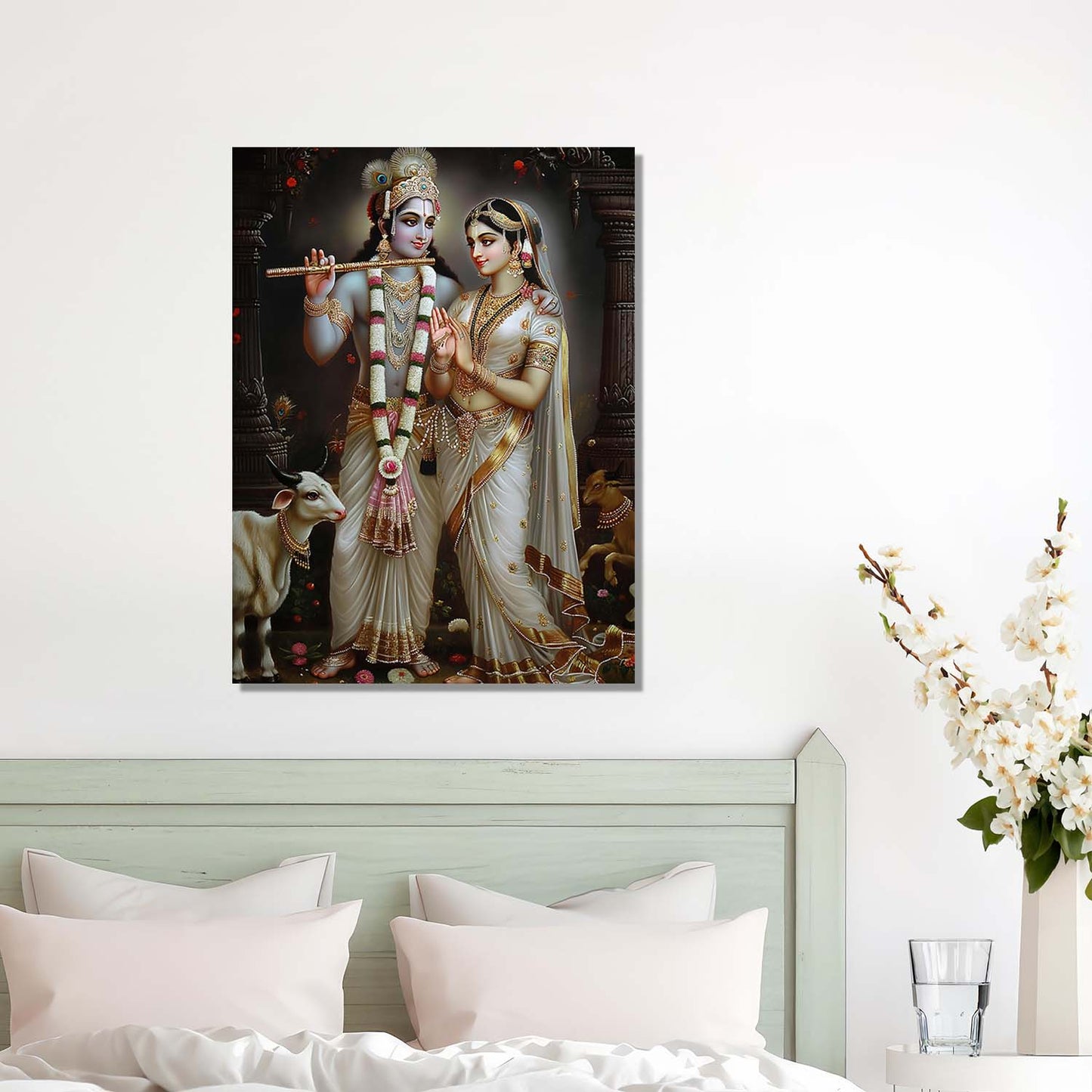 Radha Krishna Canvas Wall Art Print: Divine Serenity for Every Space