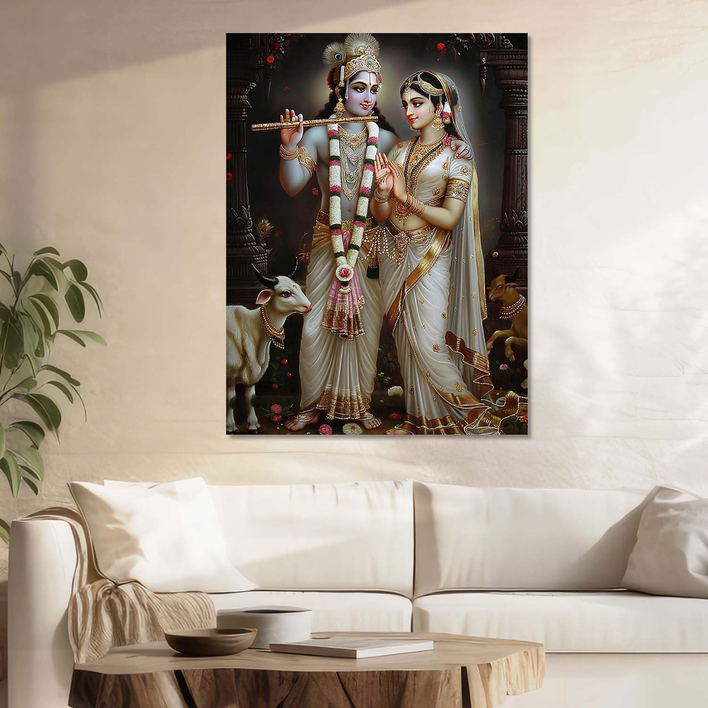 Lord Radha Krishna Canvas Art Print: Divine Serenity for Every Space