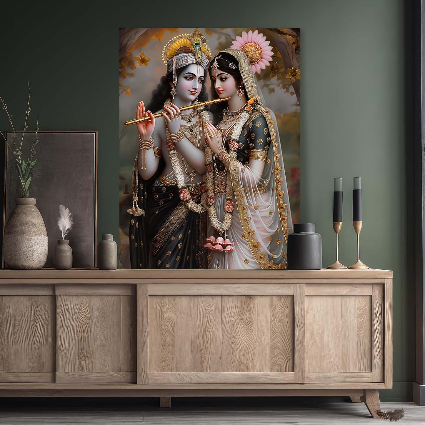 Lord Radha Krishna Canvas Art Print: Divine Serenity for Every Space