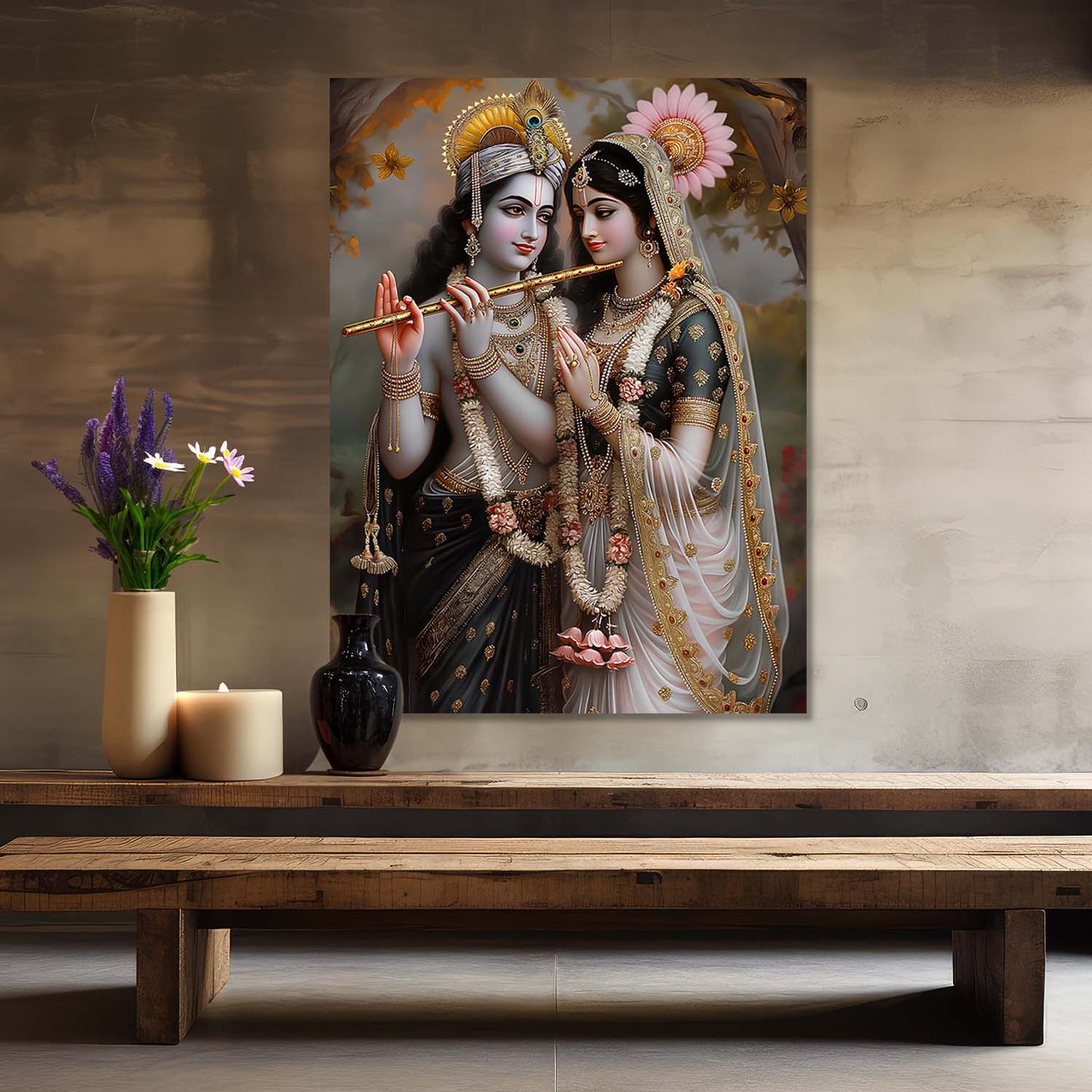 Lord Radha Krishna Canvas Art Print: Divine Serenity for Every Space