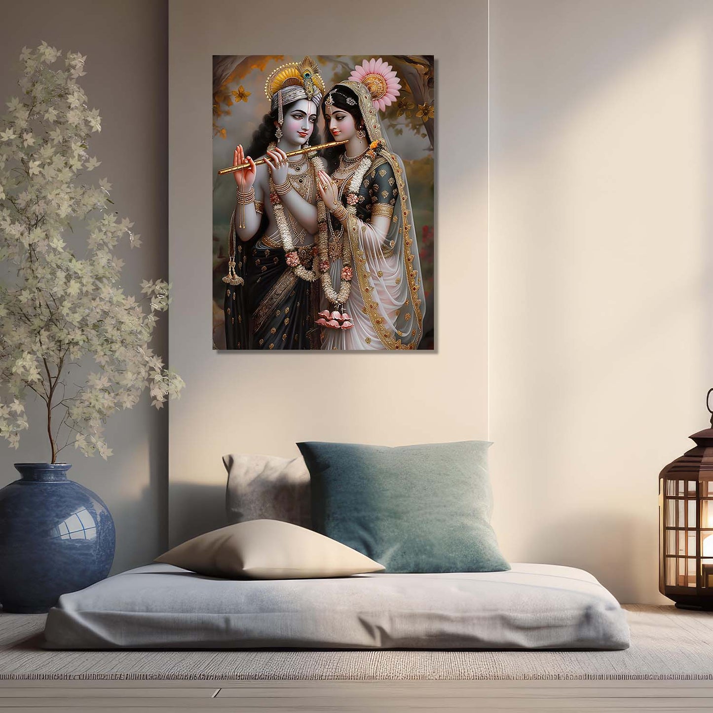 Radha Krishna Canvas Wall Art Print: Divine Serenity for Every Space