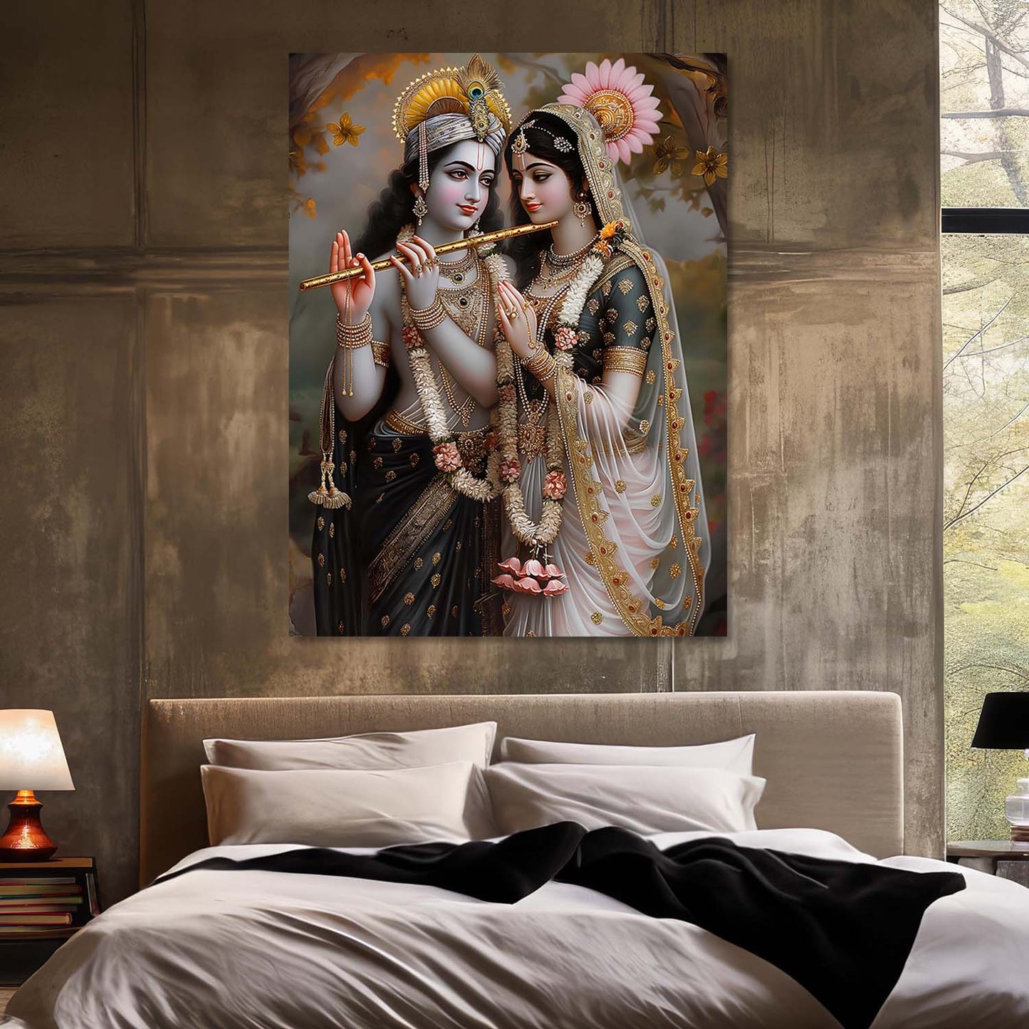 Lord Radha Krishna Canvas Art Print: Divine Serenity for Every Space