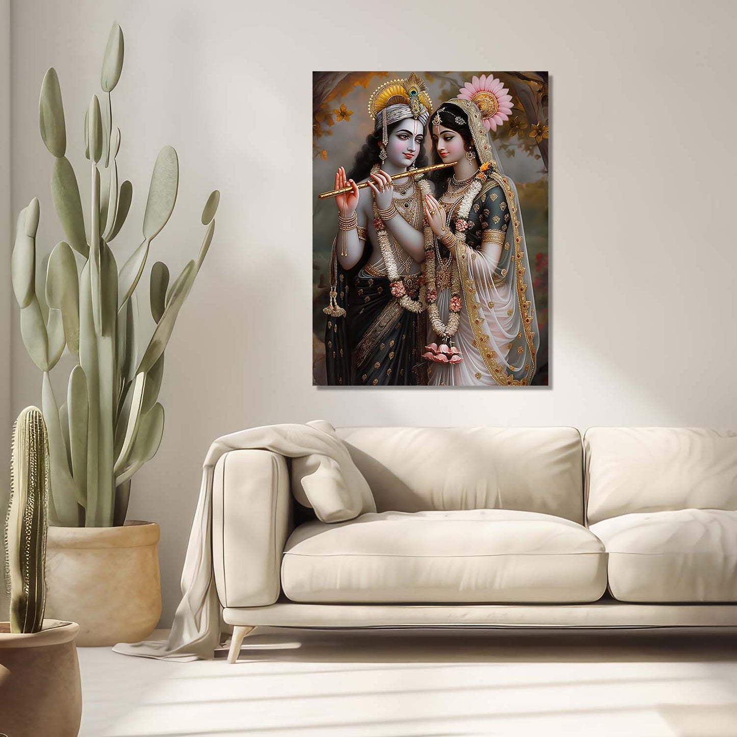 Radha Krishna Canvas Wall Art Print: Divine Serenity for Every Space