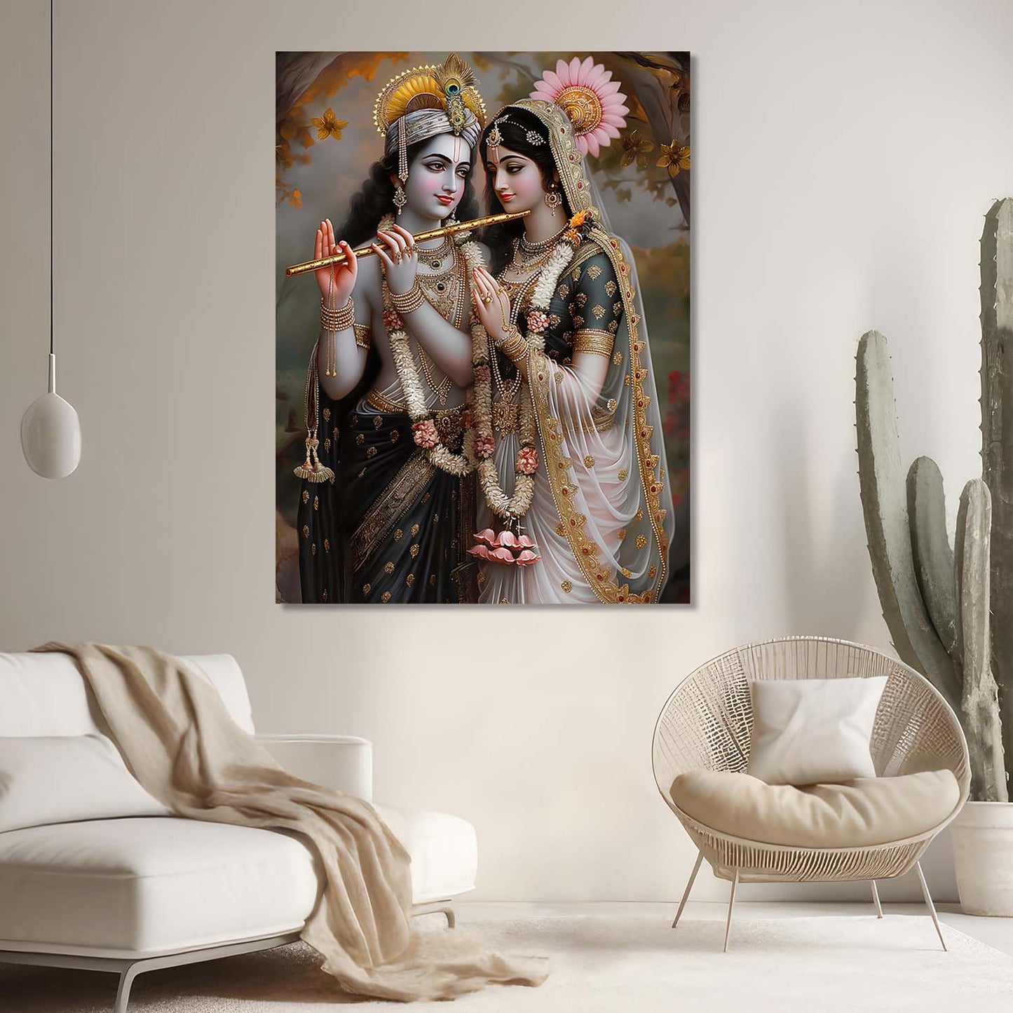 Lord Radha Krishna Canvas Art Print: Divine Serenity for Every Space