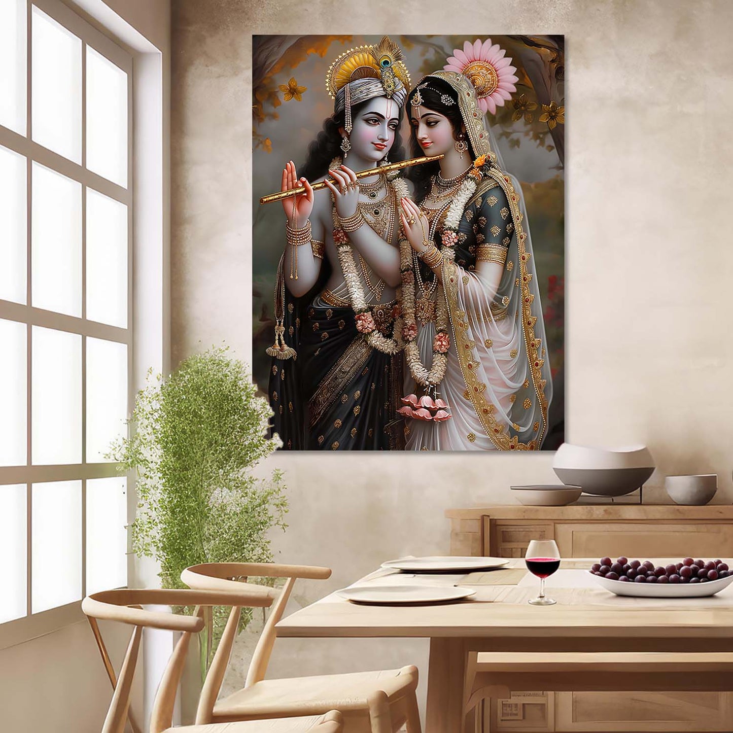 Lord Radha Krishna Canvas Art Print: Divine Serenity for Every Space