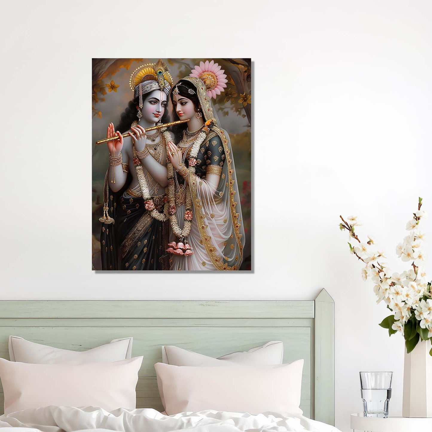 Radha Krishna Canvas Wall Art Print: Divine Serenity for Every Space