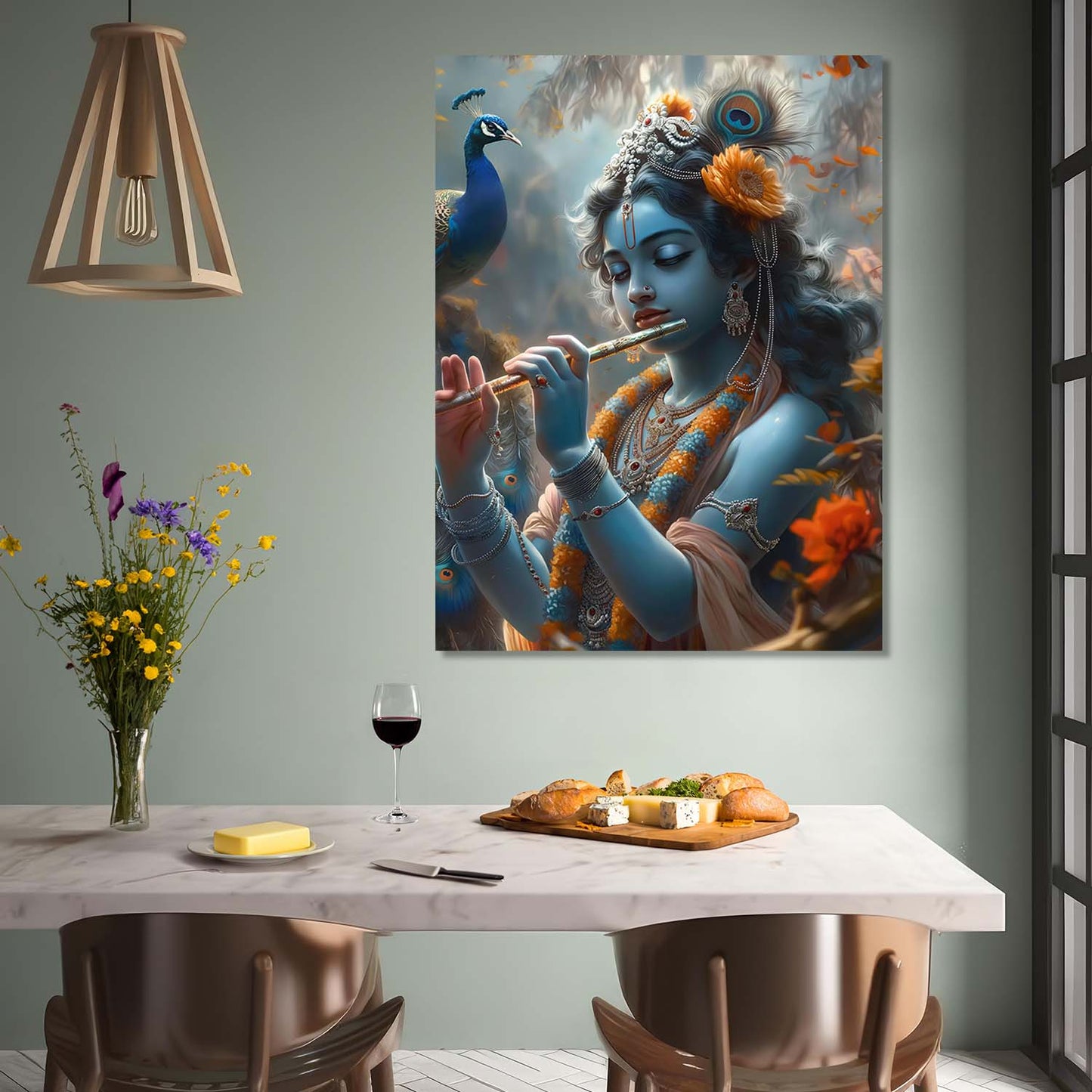 Lord Krishna Canvas Art Print: Divine Serenity for Every Space