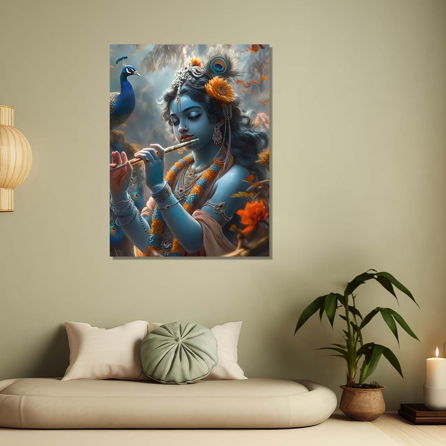 Krishna Canvas Wall Art Print: Divine Serenity for Every Space