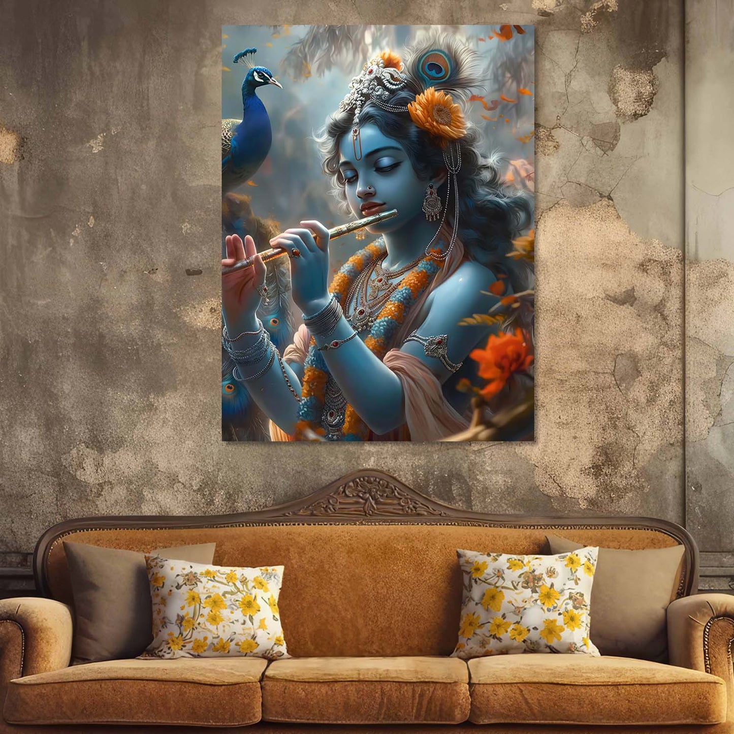 Lord Krishna Canvas Art Print: Divine Serenity for Every Space