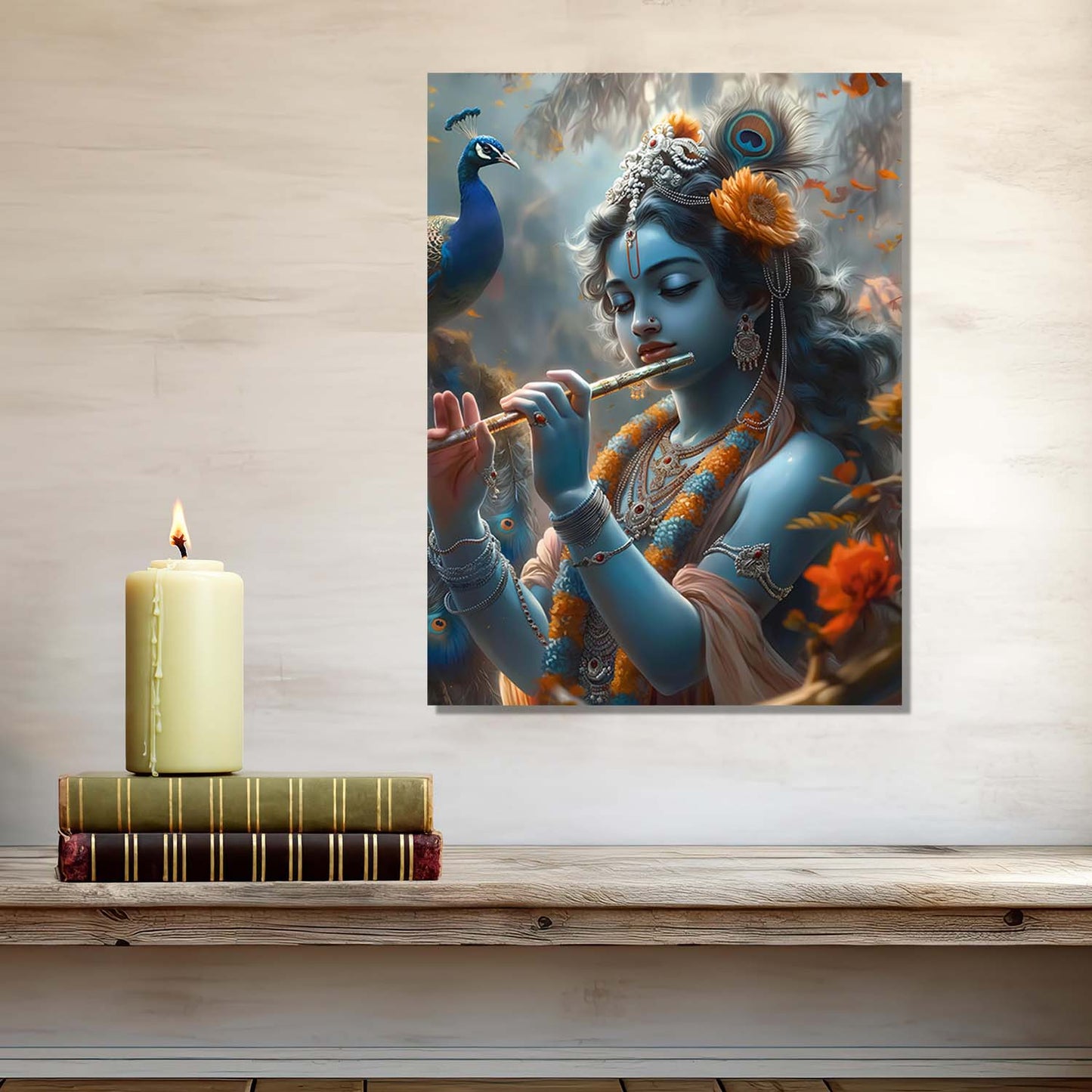 Krishna Canvas Wall Art Print: Divine Serenity for Every Space