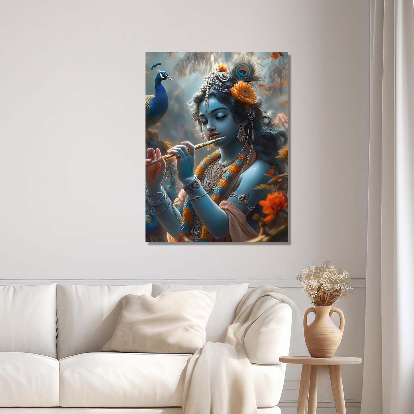 Krishna Canvas Wall Art Print: Divine Serenity for Every Space