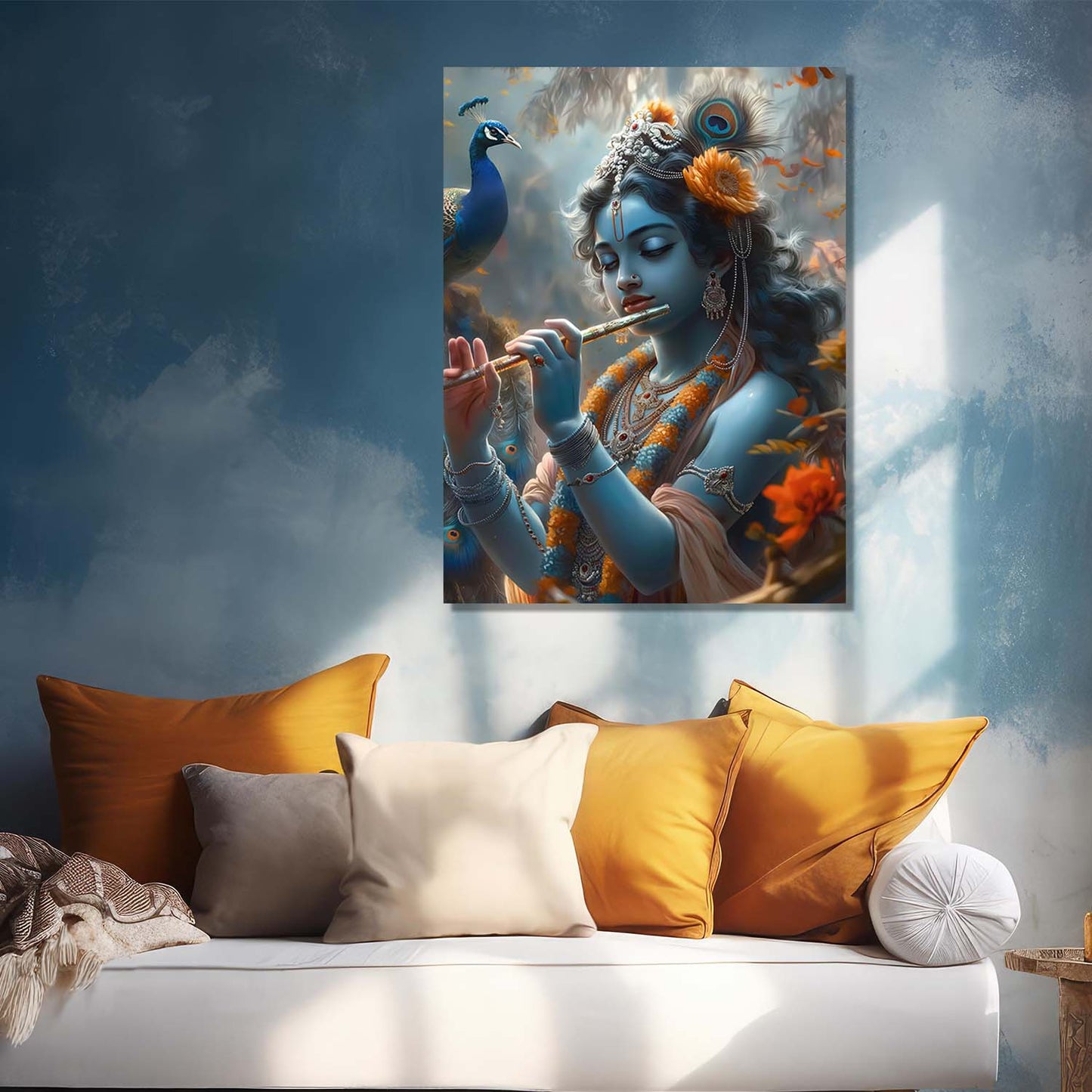 Krishna Canvas Wall Art Print: Divine Serenity for Every Space