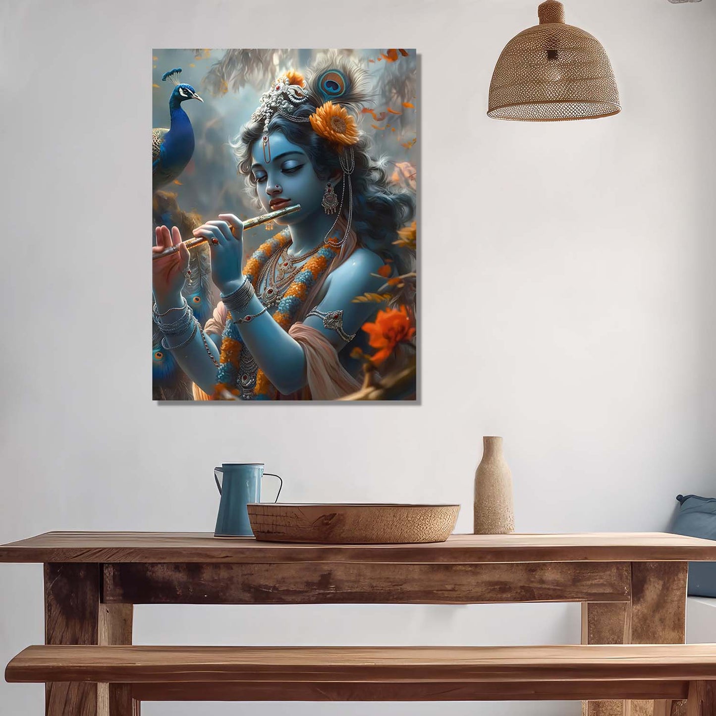 Krishna Canvas Wall Art Print: Divine Serenity for Every Space