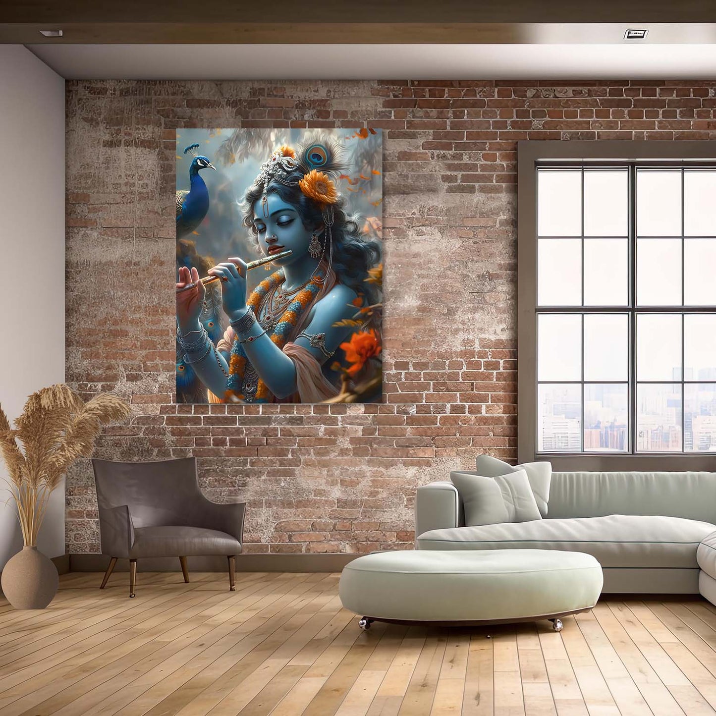 Lord Krishna Canvas Art Print: Divine Serenity for Every Space