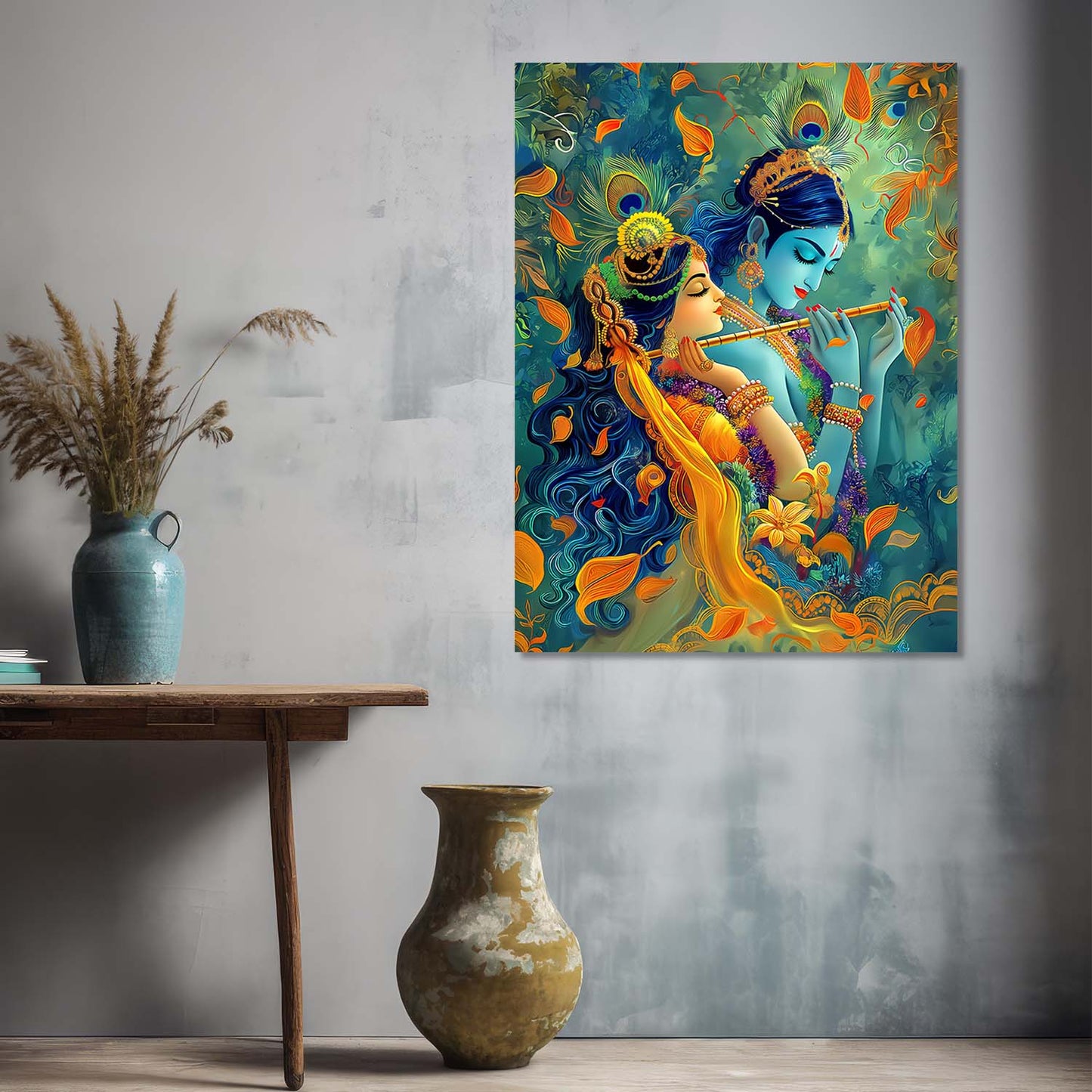 Lord Radha Krishna Canvas Art Print: Divine Serenity for Every Space