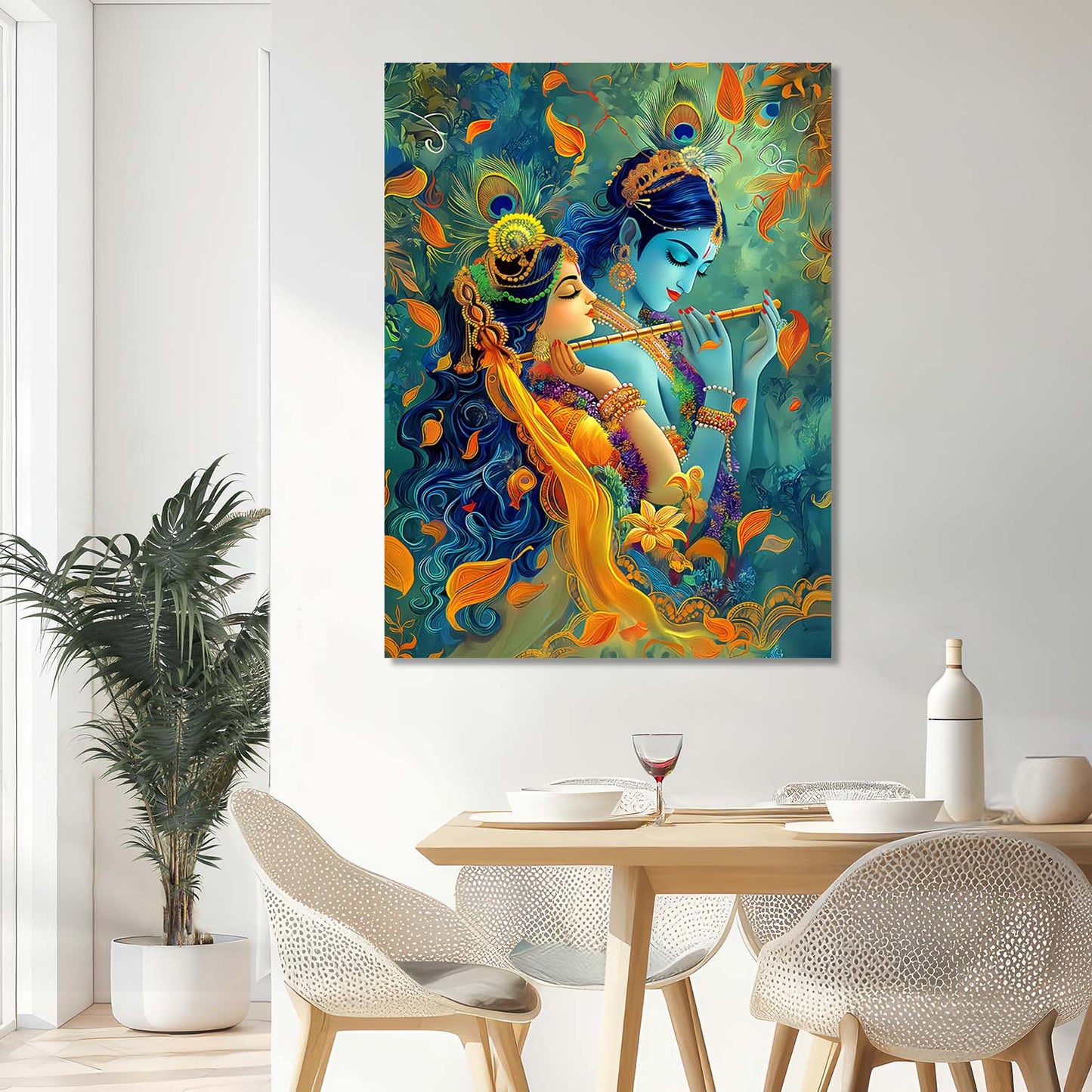 Lord Radha Krishna Canvas Art Print: Divine Serenity for Every Space