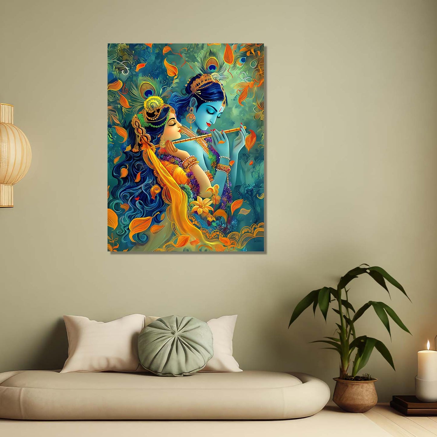 Krishna Canvas Wall Art Print: Divine Serenity for Every Space