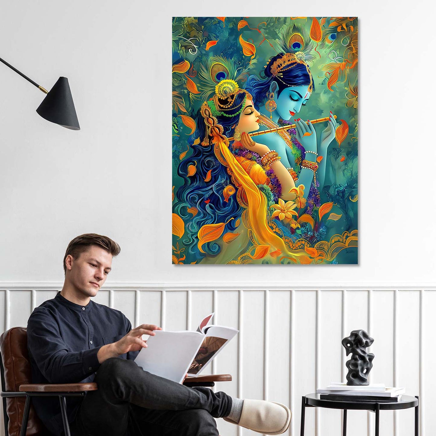 Lord Radha Krishna Canvas Art Print: Divine Serenity for Every Space