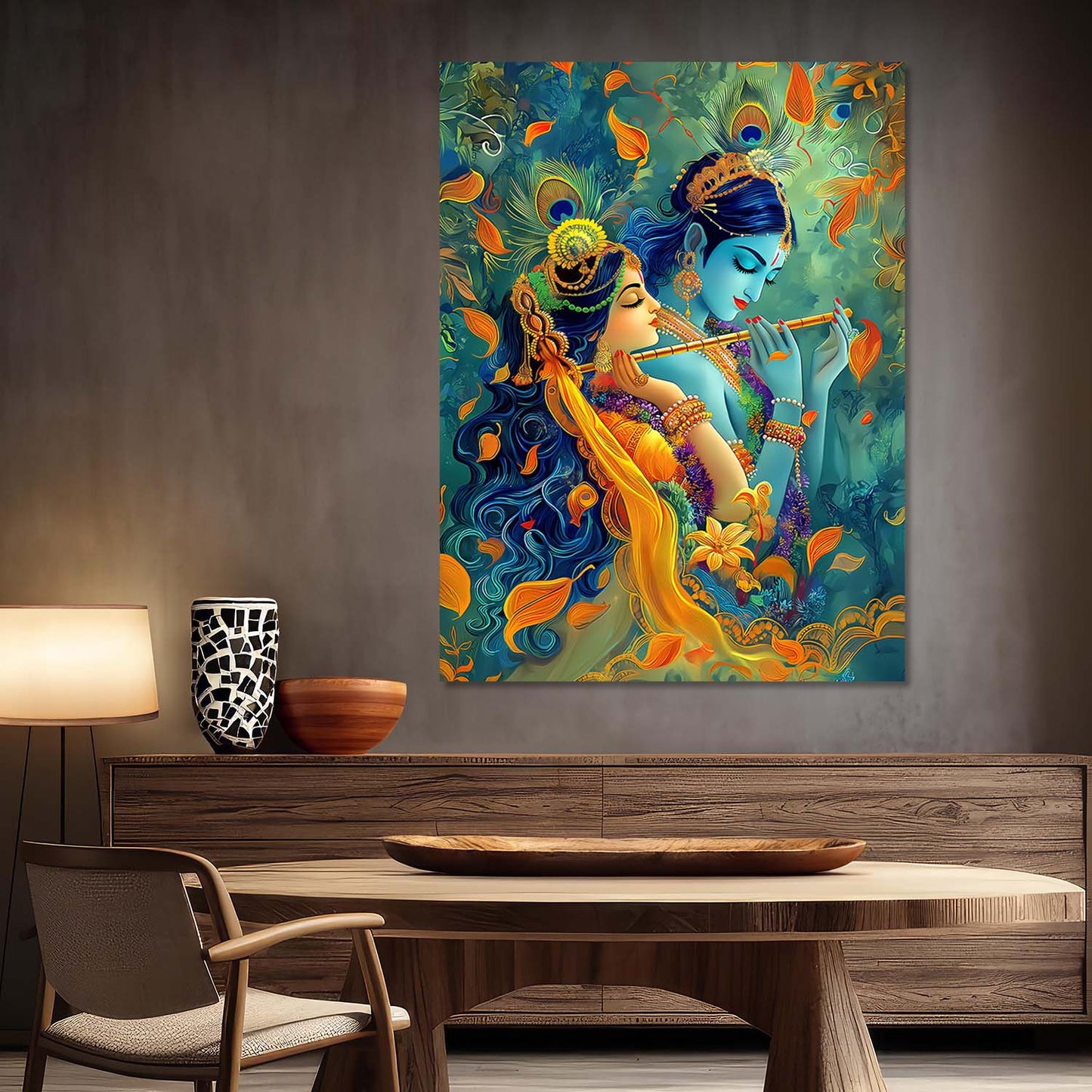 Lord Radha Krishna Canvas Art Print: Divine Serenity for Every Space