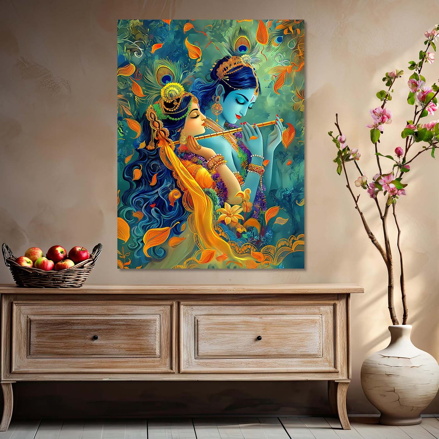 Lord Radha Krishna Canvas Art Print: Divine Serenity for Every Space