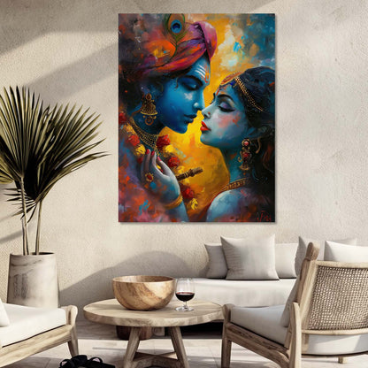 Lord Radha Krishna Canvas Art Print: Divine Serenity for Every Space