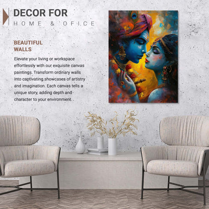 Lord Radha Krishna Canvas Art Print: Divine Serenity for Every Space