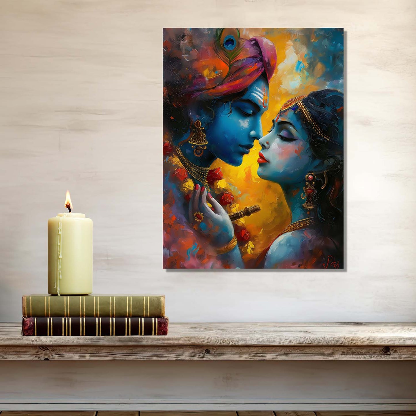 Radha Krishna Canvas Wall Art Print: Divine Serenity for Every Space