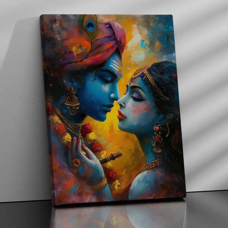 Radha Krishna Canvas Wall Art Print: Divine Serenity for Every Space