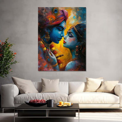 Lord Radha Krishna Canvas Art Print: Divine Serenity for Every Space