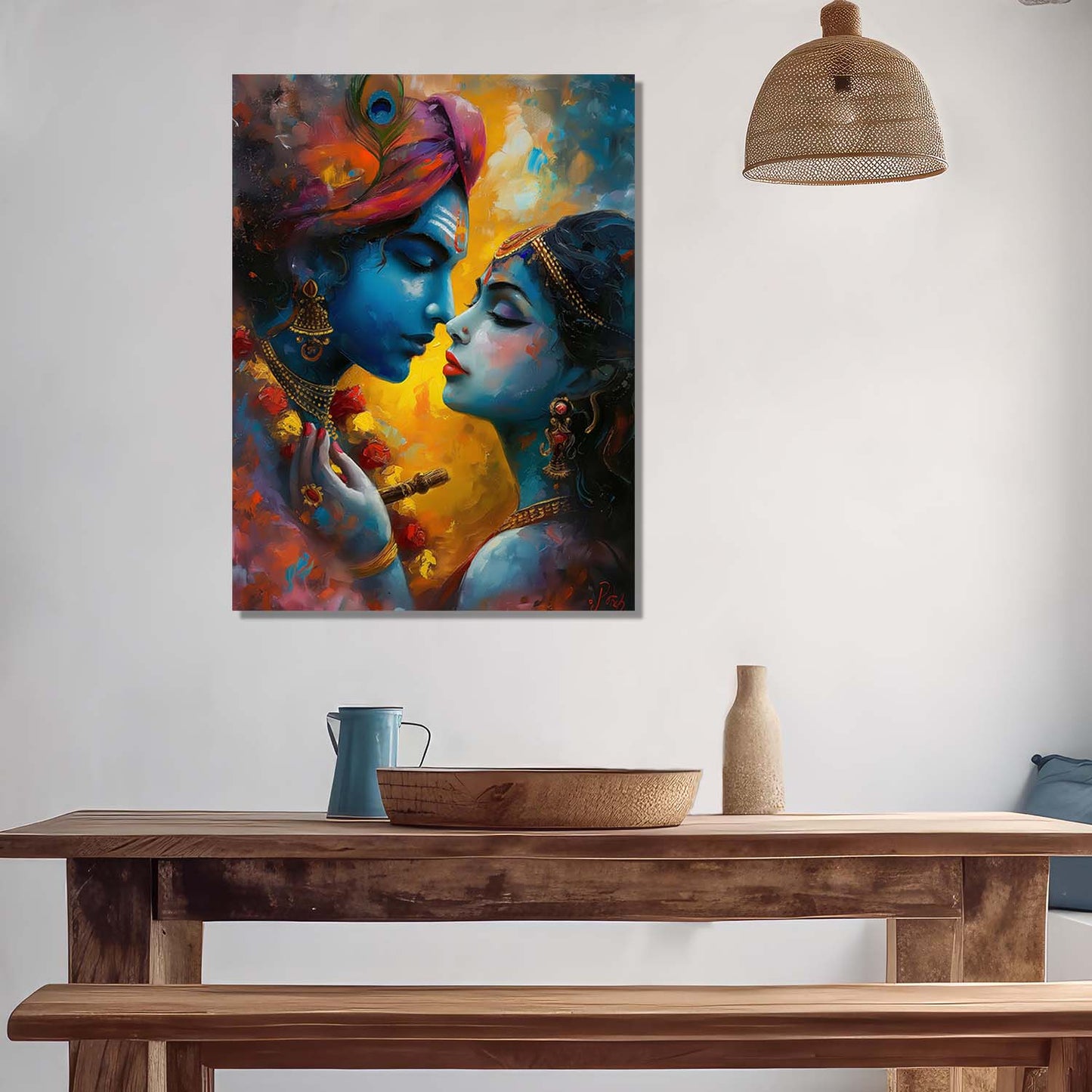 Radha Krishna Canvas Wall Art Print: Divine Serenity for Every Space