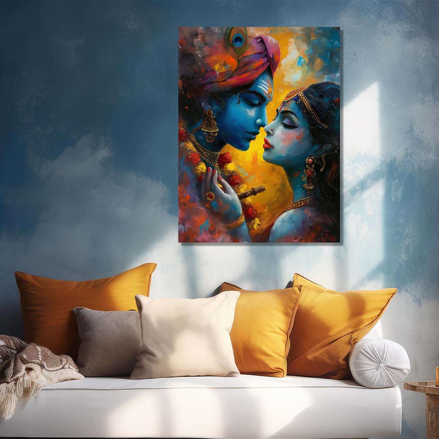 Radha Krishna Canvas Wall Art Print: Divine Serenity for Every Space