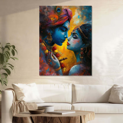 Lord Radha Krishna Canvas Art Print: Divine Serenity for Every Space