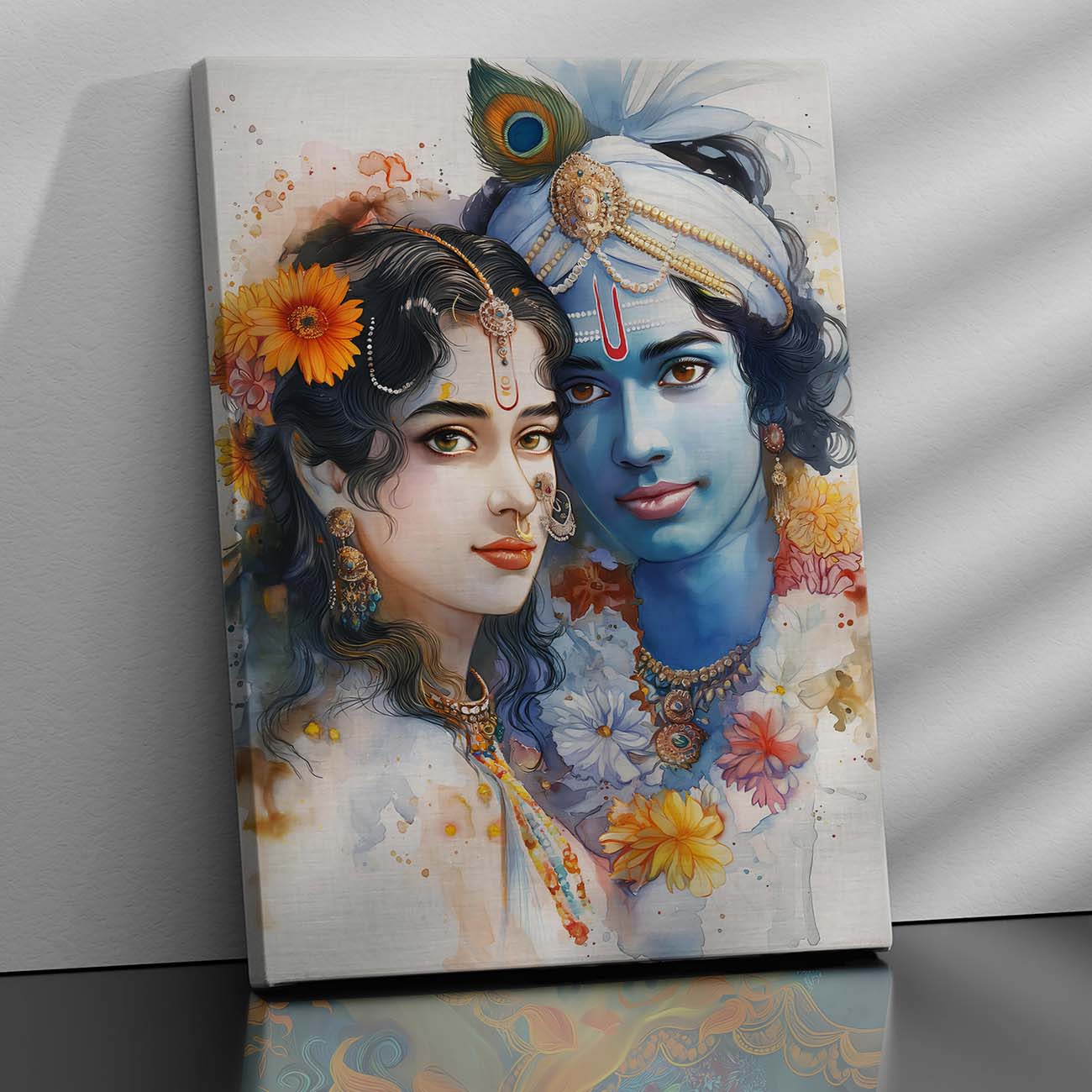 Lord Radha Krishna Canvas Art Print: Divine Serenity for Every Space