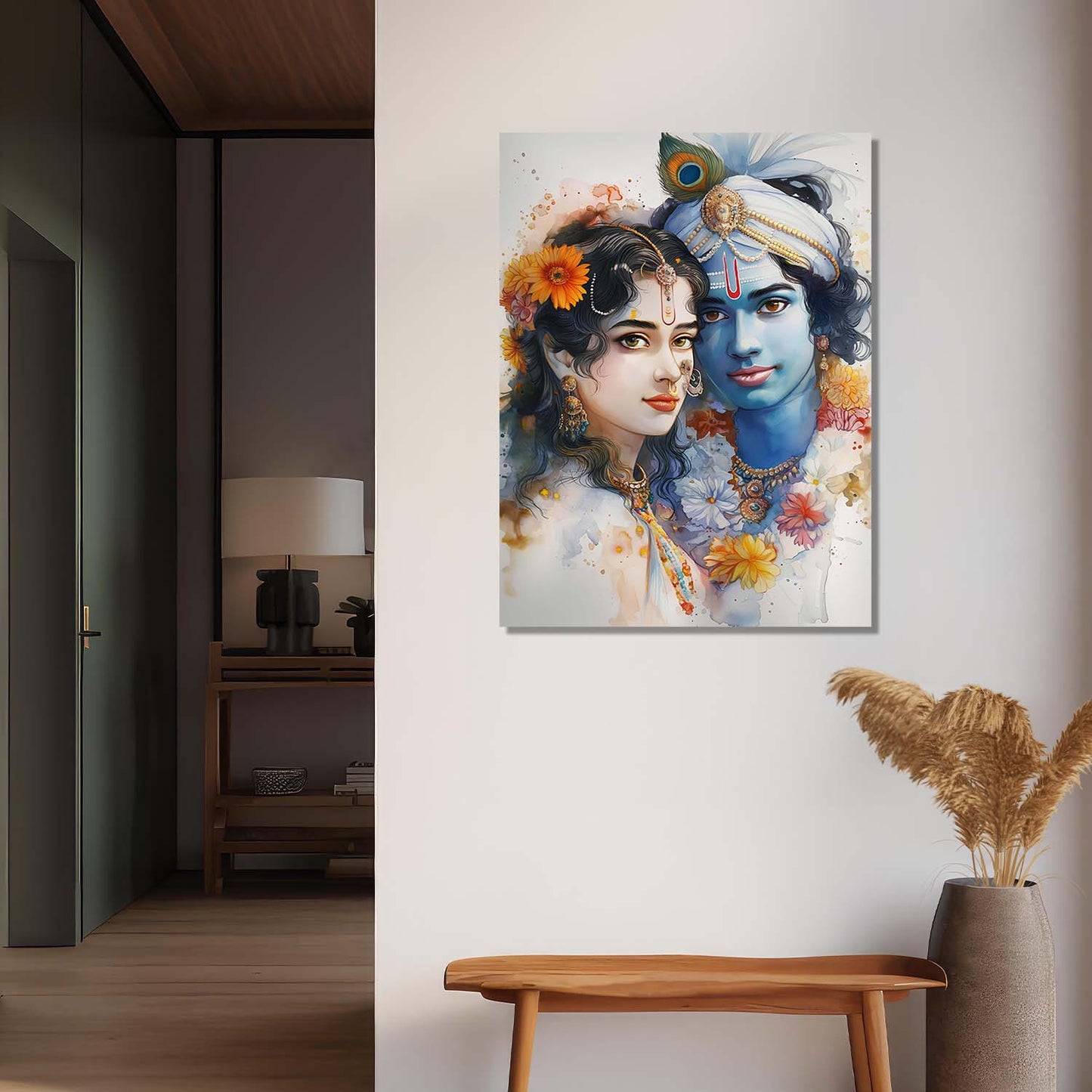 Radha Krishna Canvas Wall Art Print: Divine Serenity for Every Space