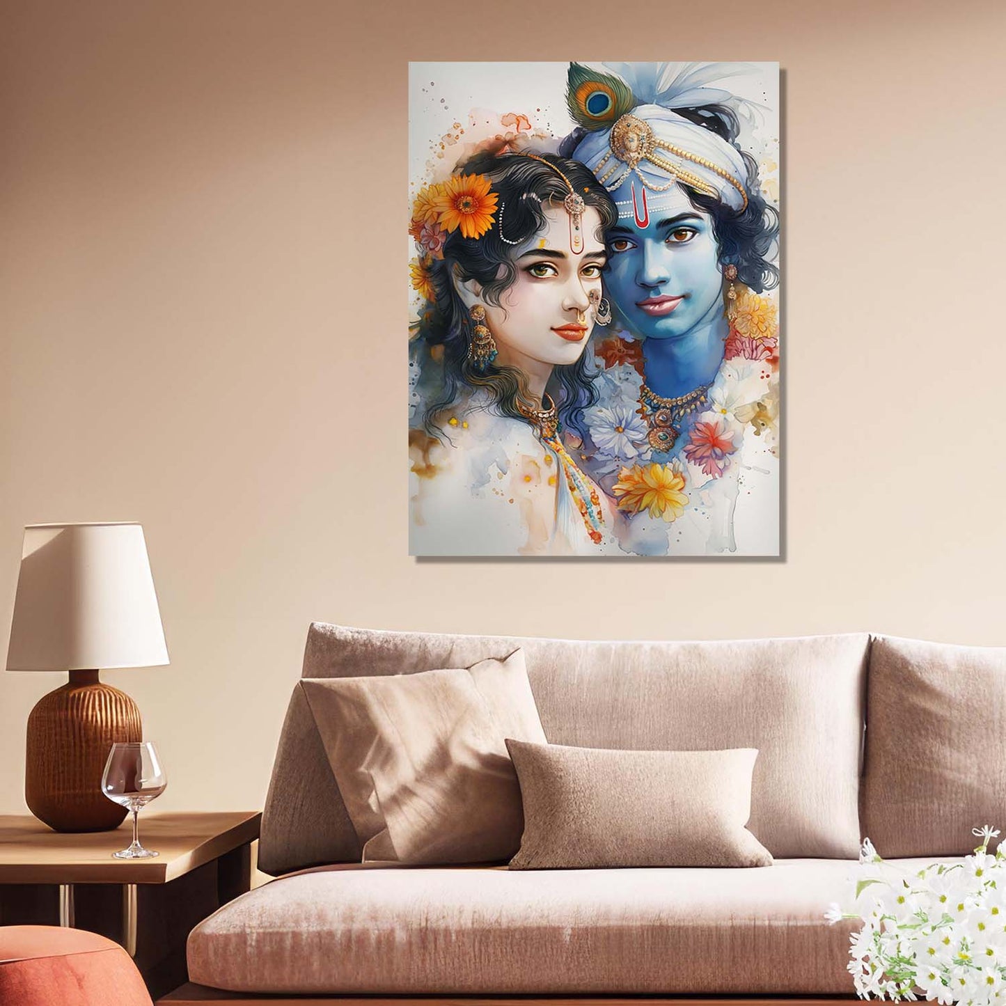 Radha Krishna Canvas Wall Art Print: Divine Serenity for Every Space