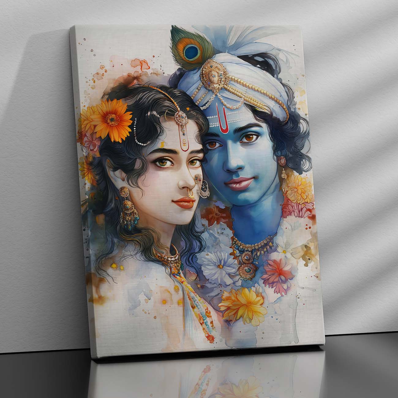 Radha Krishna Canvas Wall Art Print: Divine Serenity for Every Space