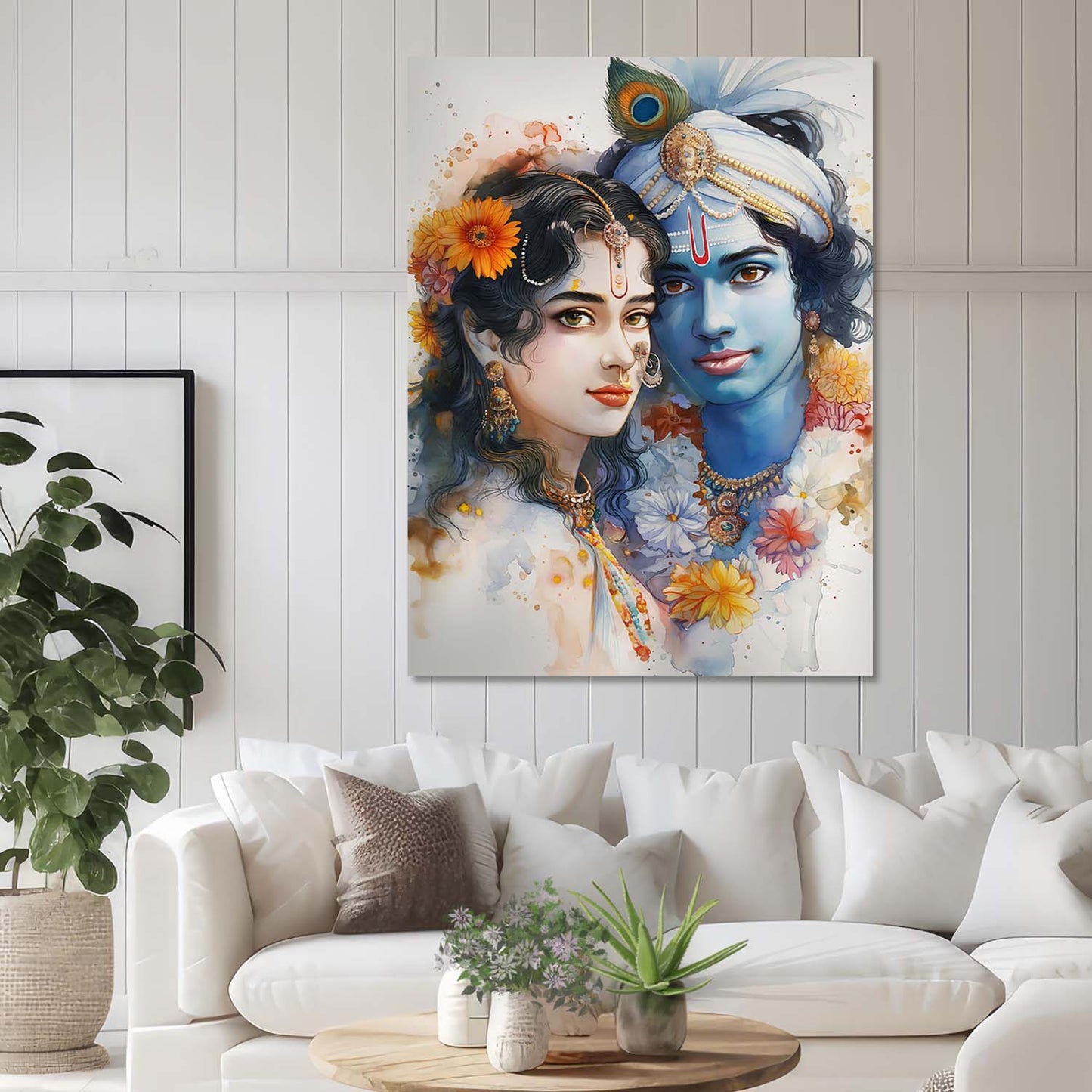 Lord Radha Krishna Canvas Art Print: Divine Serenity for Every Space