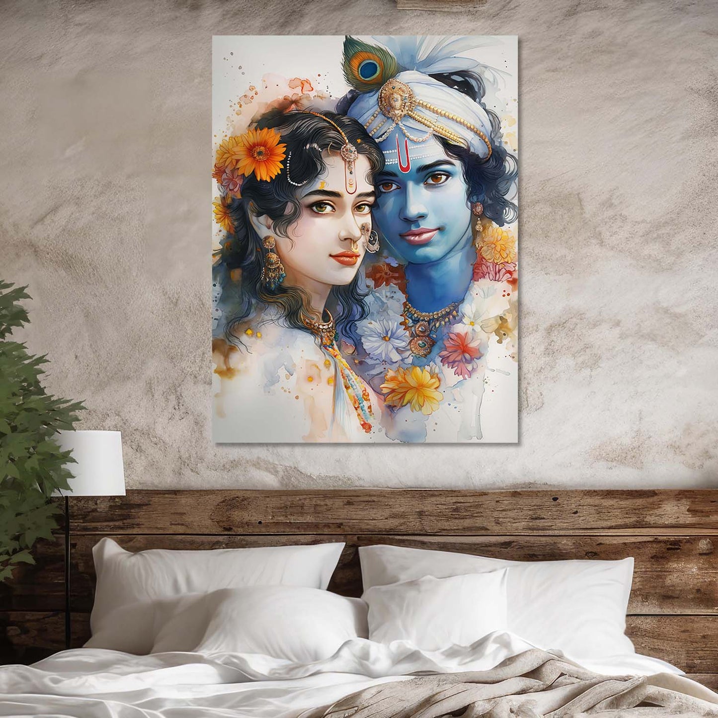 Lord Radha Krishna Canvas Art Print: Divine Serenity for Every Space