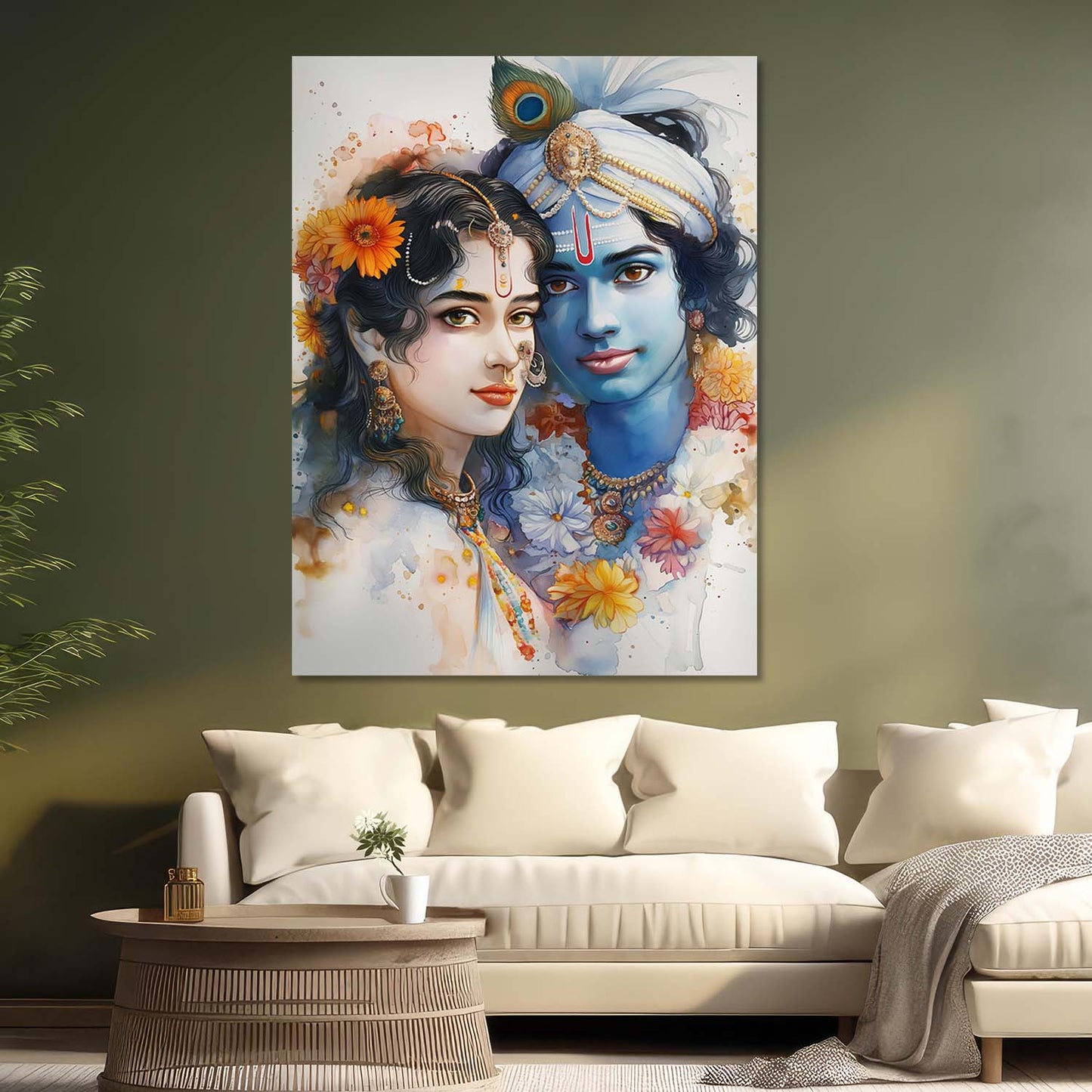 Lord Radha Krishna Canvas Art Print: Divine Serenity for Every Space