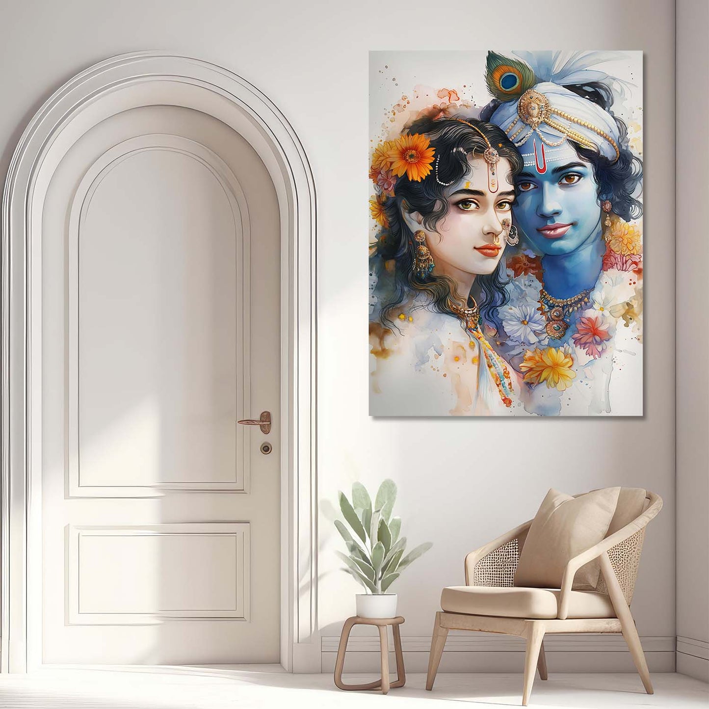 Lord Radha Krishna Canvas Art Print: Divine Serenity for Every Space